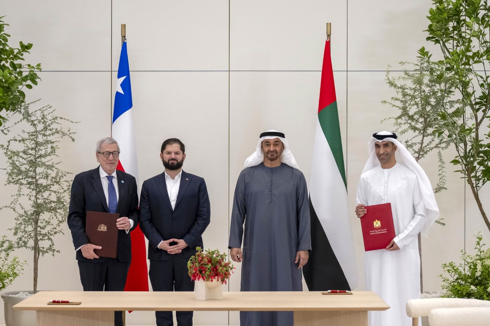 the presence of UAE  and Chilean President during Comprehensive Economic Partnership Agreement (CEPA)