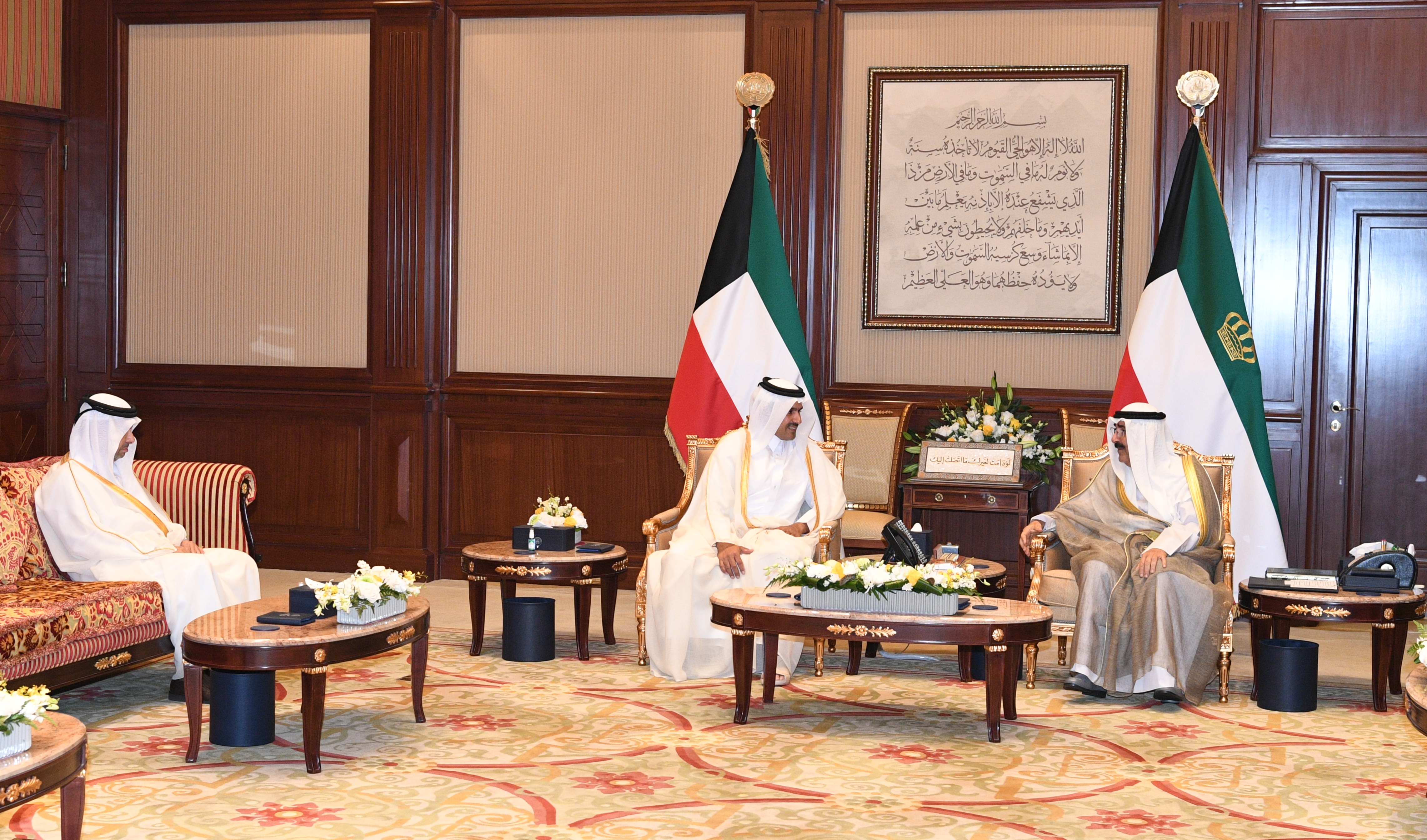 His Highness the Amir Sheikh Meshal Al-Ahmad Al-Jaber Al-Sabah during the reception 