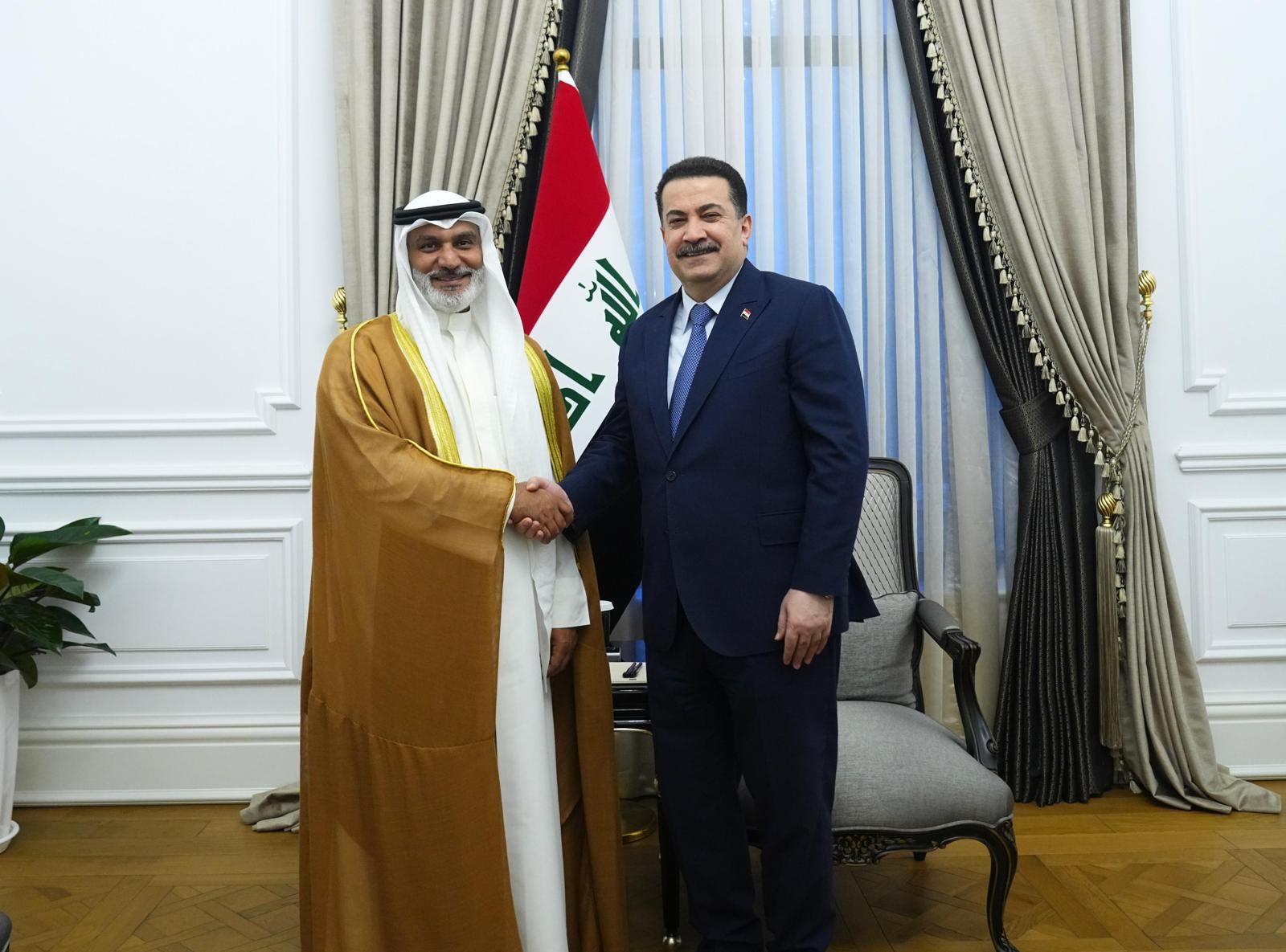 Secretary-General of the (OPEC) Haitham Al-Ghais meets with Iraqi Prime Minister Mohammad Al-Sudani
