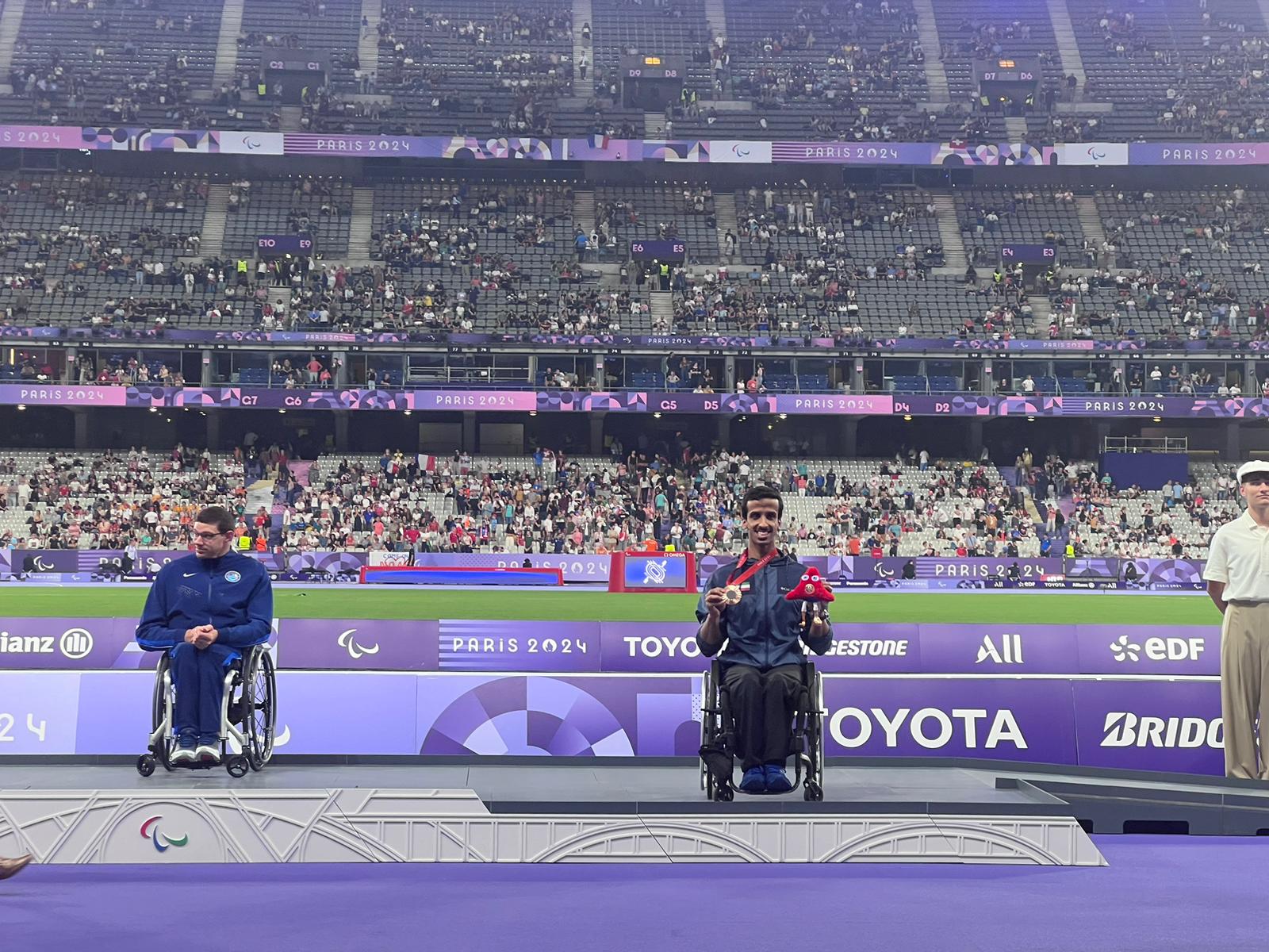 Kuwait's Al-Rajehi wins bronze of men's 5,000m. at Paris Paralympics