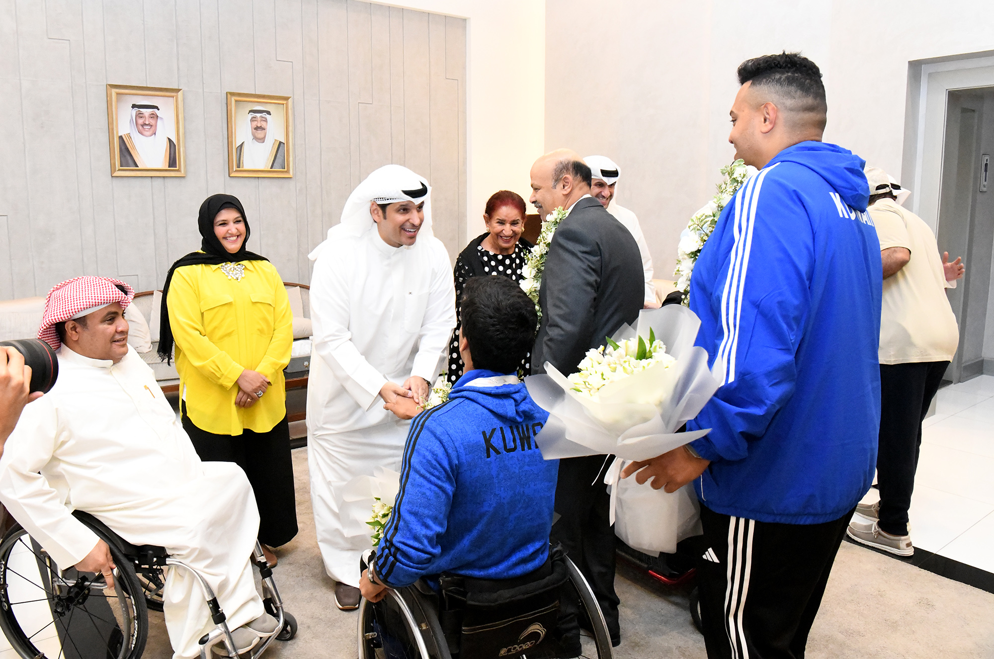 وزير الشباب خلال استقباله وفد منتخب الكويت المشارك بدورة الألعاب البارالمبية الصيفية (باريس 2024)