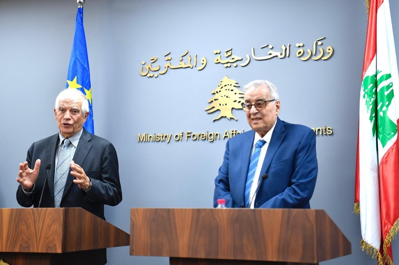 European Union foreign policy chief Josep Borrell and Minister of Foreign Affairs and Expatriates Abdullah Bouhabib