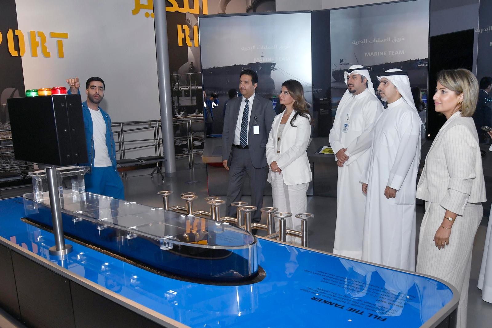 KUNA Director General Dr. Fatima Al-Salem, other officials from the agency receive briefing about  Ahmad Al-Jaber Oil and Gas Exhibition