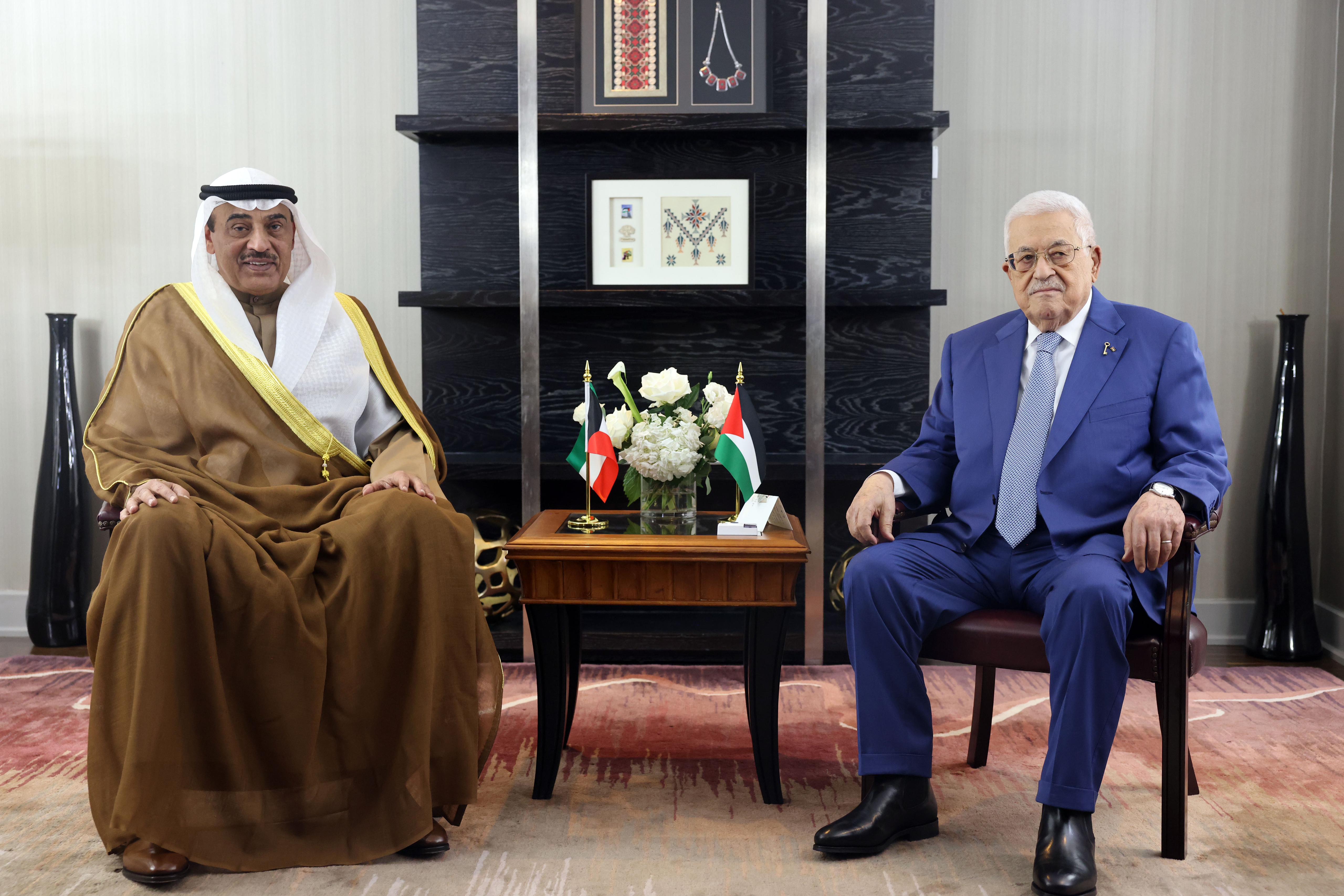 His Highness the Crown Prince with Palestinian President Mahmoud Abbas