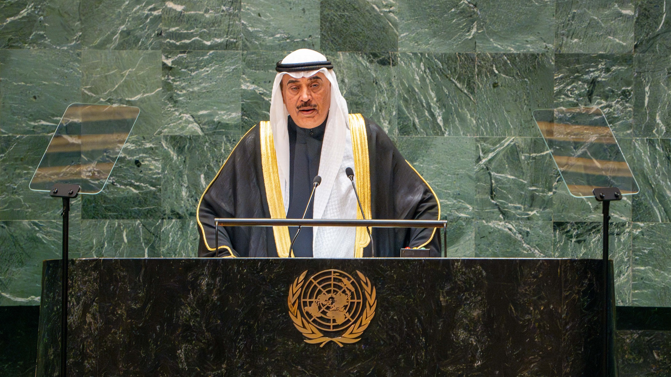 Kuwait Amir's Representative delivering Kuwait's speech before the 79th session of UN General Assembly