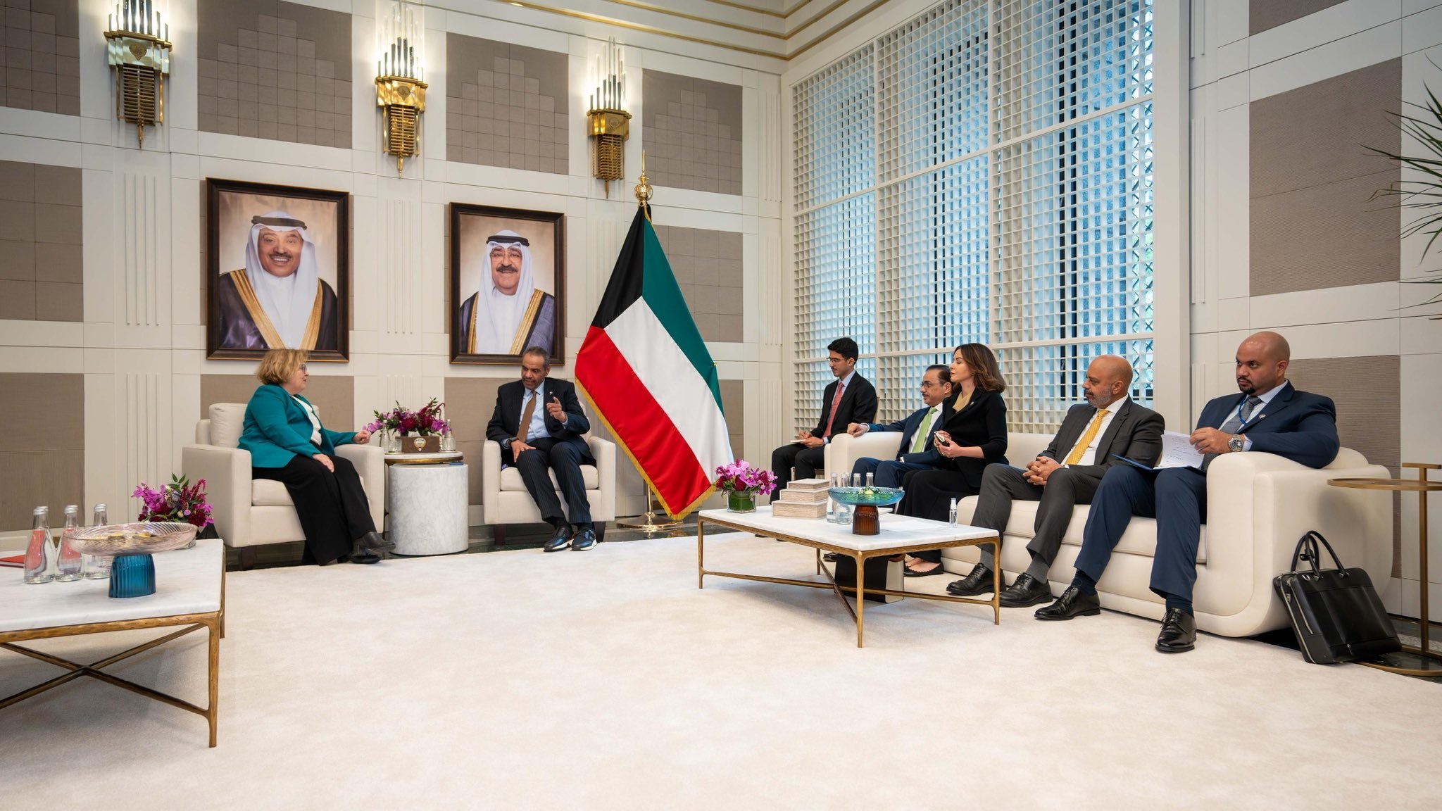 Kuwaiti FM with US Assistant Secretary of State for Near Eastern Affairs Barbara Leaf