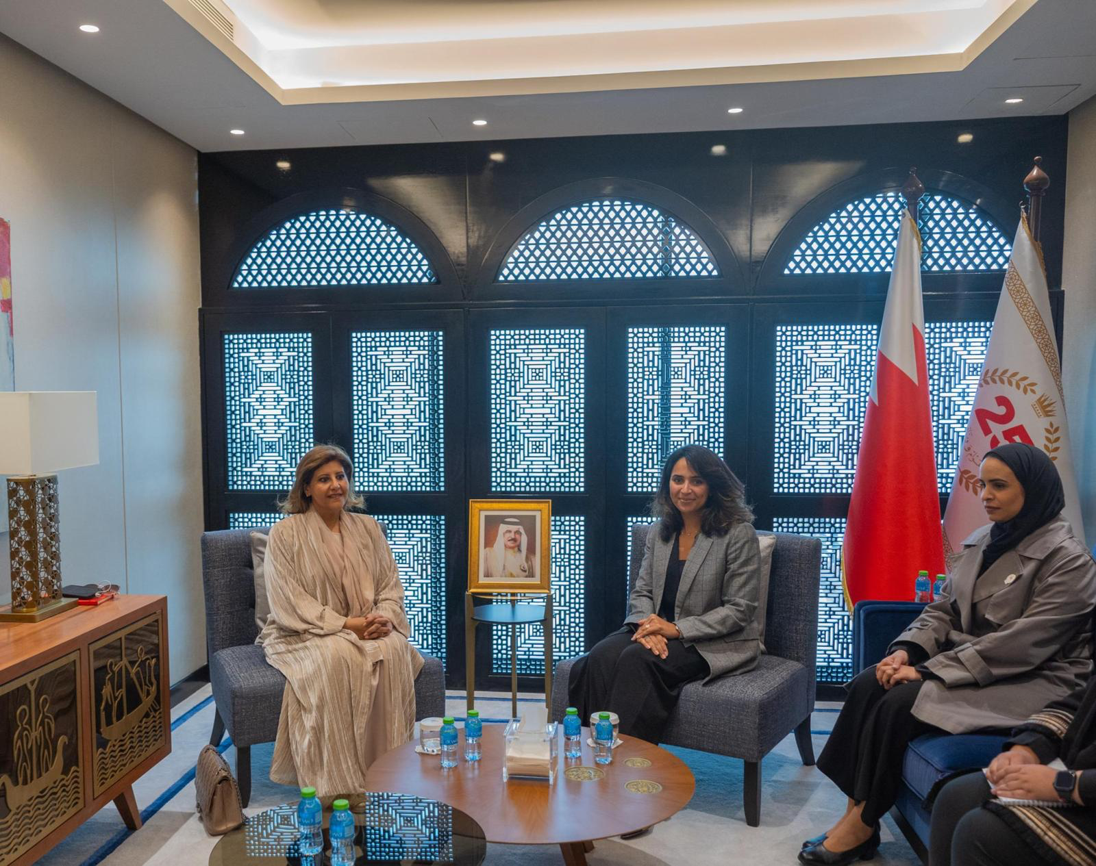 Kuwait's Foreign Minister Assistant for Human Rights Affairs Ambassador Sheikha Jawaher Al-Sabah with Bahraini counterpart Ambassador Dr. Arwa Al-Sayid