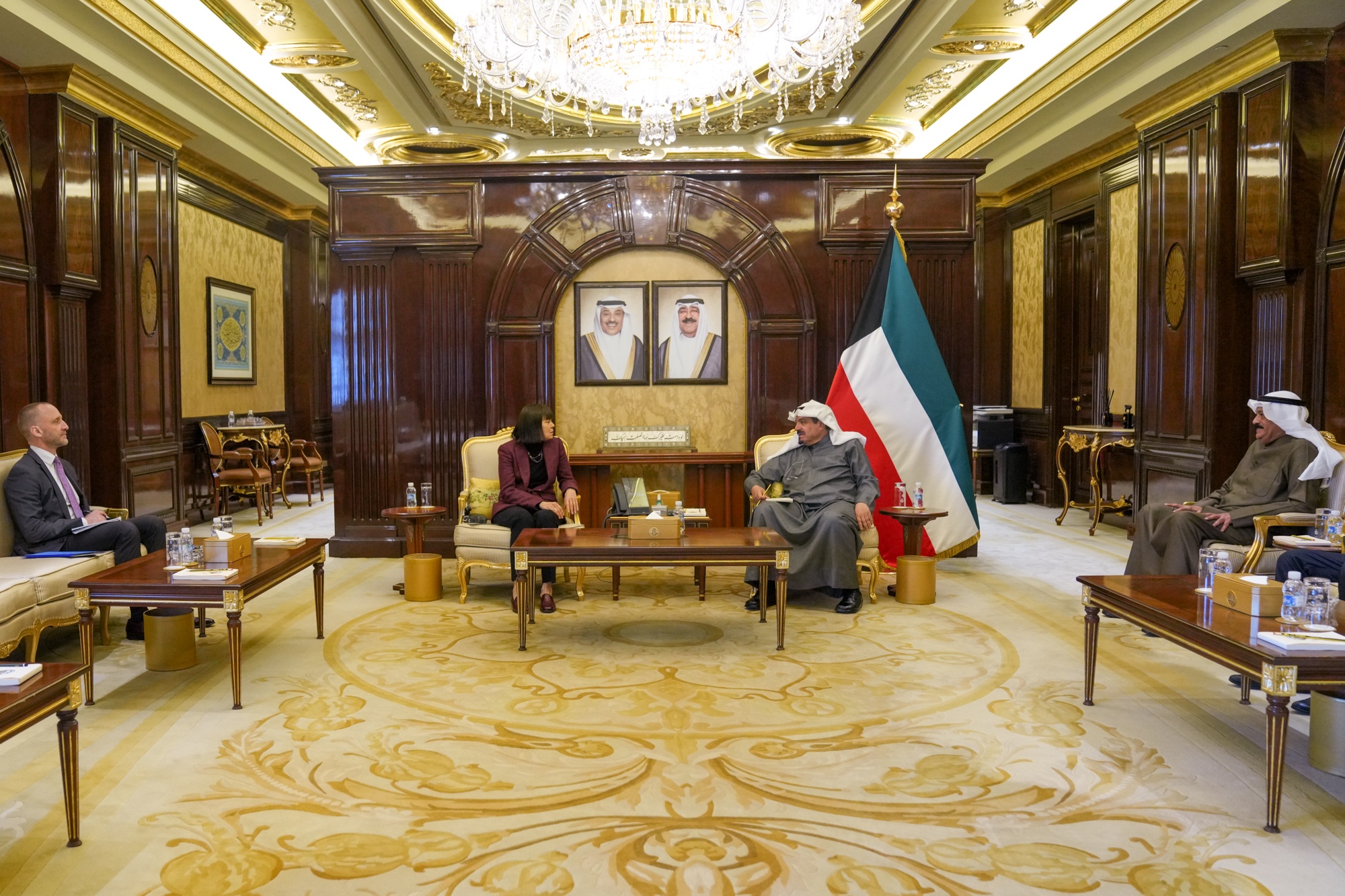 His Highness the Prime Minister Sheikh Ahmad Abdullah Al-Ahmad Al-Sabah received U.S. Ambassador in Kuwait Karen Hideko Sasahara