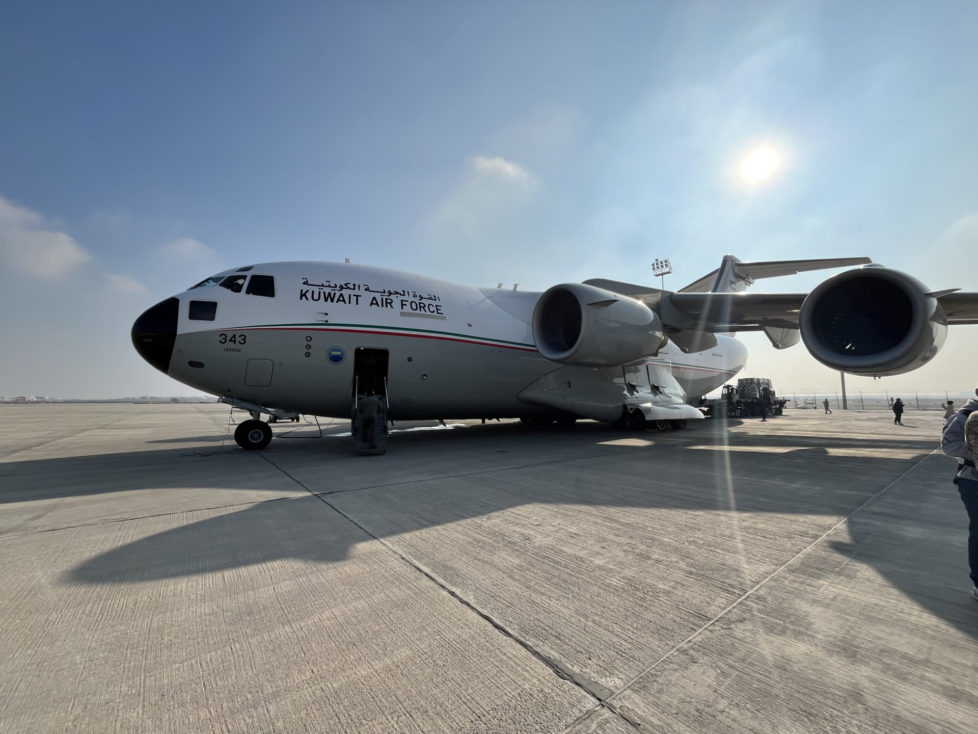 Kuwait sent its second plane to Syria carrying 33 tons of relief and medical supplies