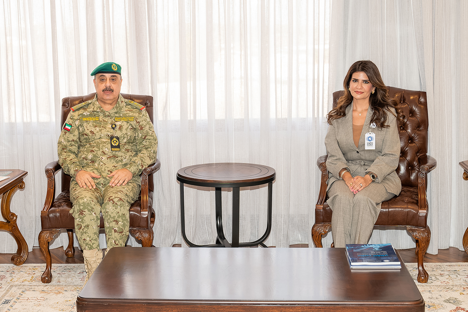 Director General of Kuwait News Agency (KUNA) Dr. Fatima Al-Salem met with Kuwait National Guard (KNG) Undersecretary Lieutenant General Engineer Hashem Al-Rifai