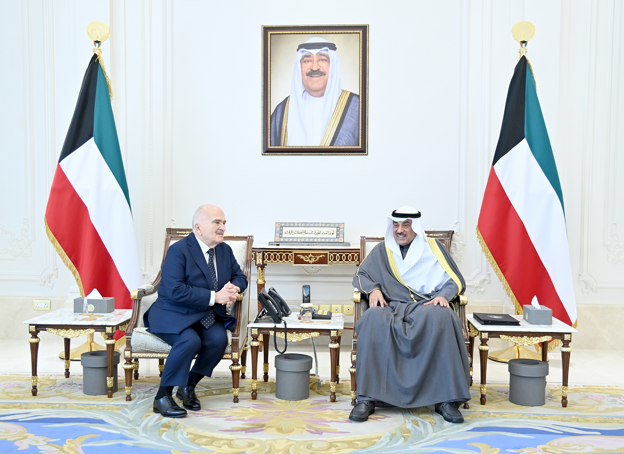 His Highness the Crown Prince Sheikh Sabah Khaled Al-Hamad Al-Sabah received Prince Hassan bin Talal