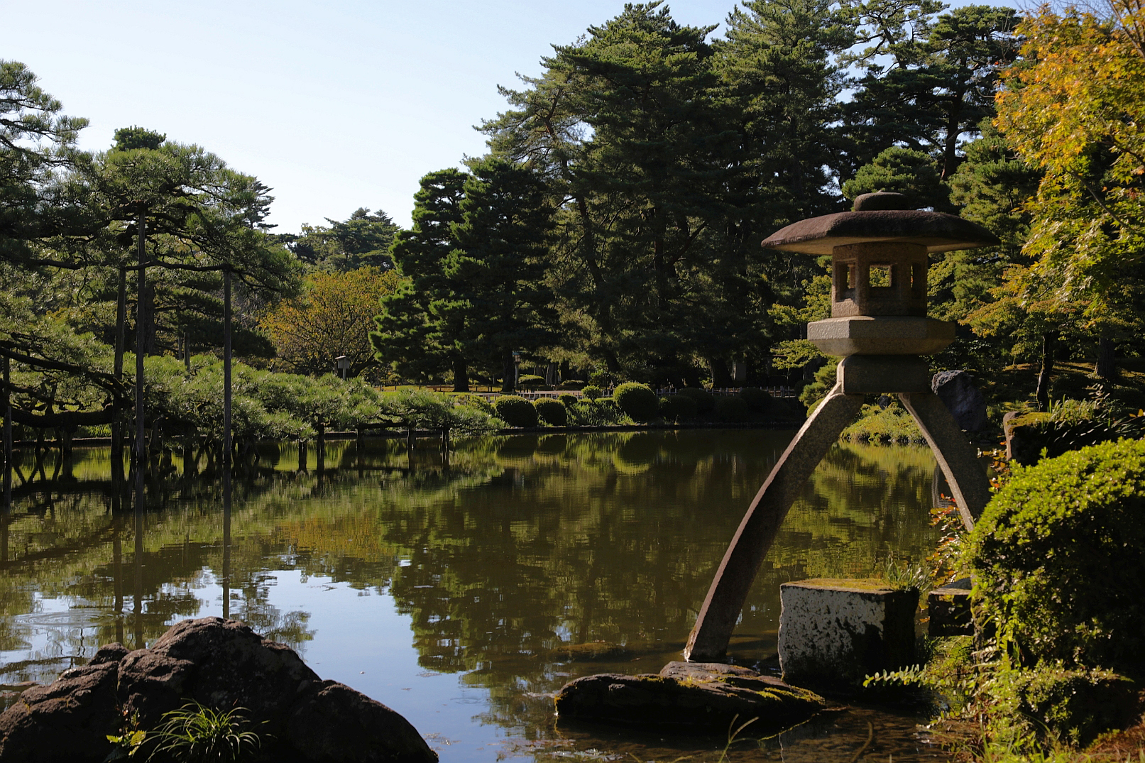 Unique two-legged lantern in Kenrokuen