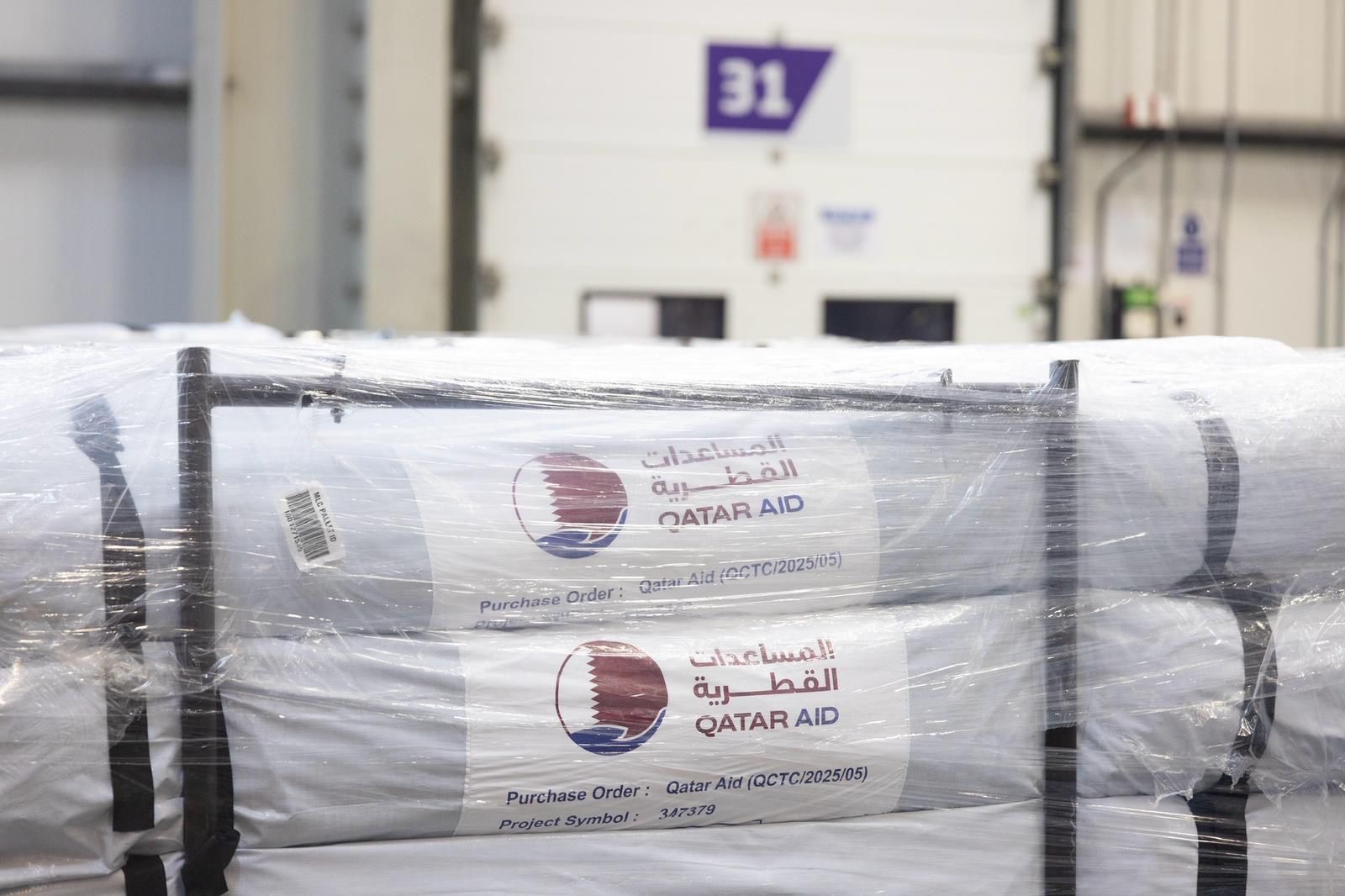 جانب من المساعدات الإنسانية استجابة للاحتياجات العاجلة للشعب الفلسطيني