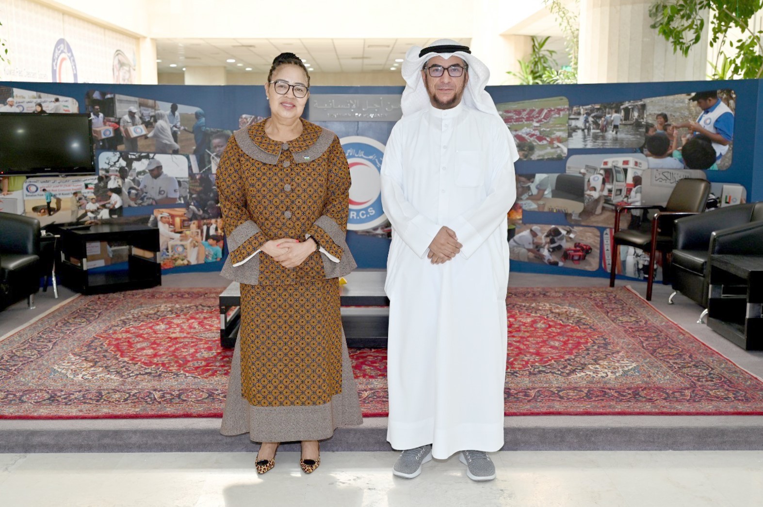 KRCS Secretary General with Lesotho's Ambassador to Kuwait