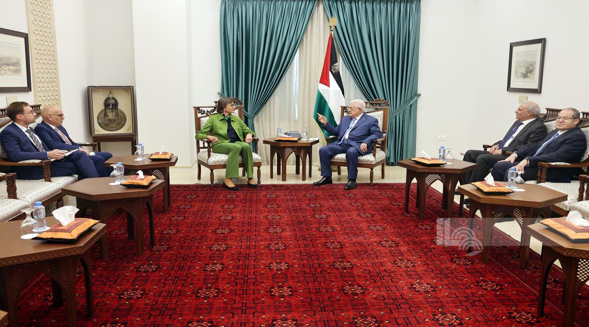 Palestinian President Mahmoud Abbas with Anke Schlimm