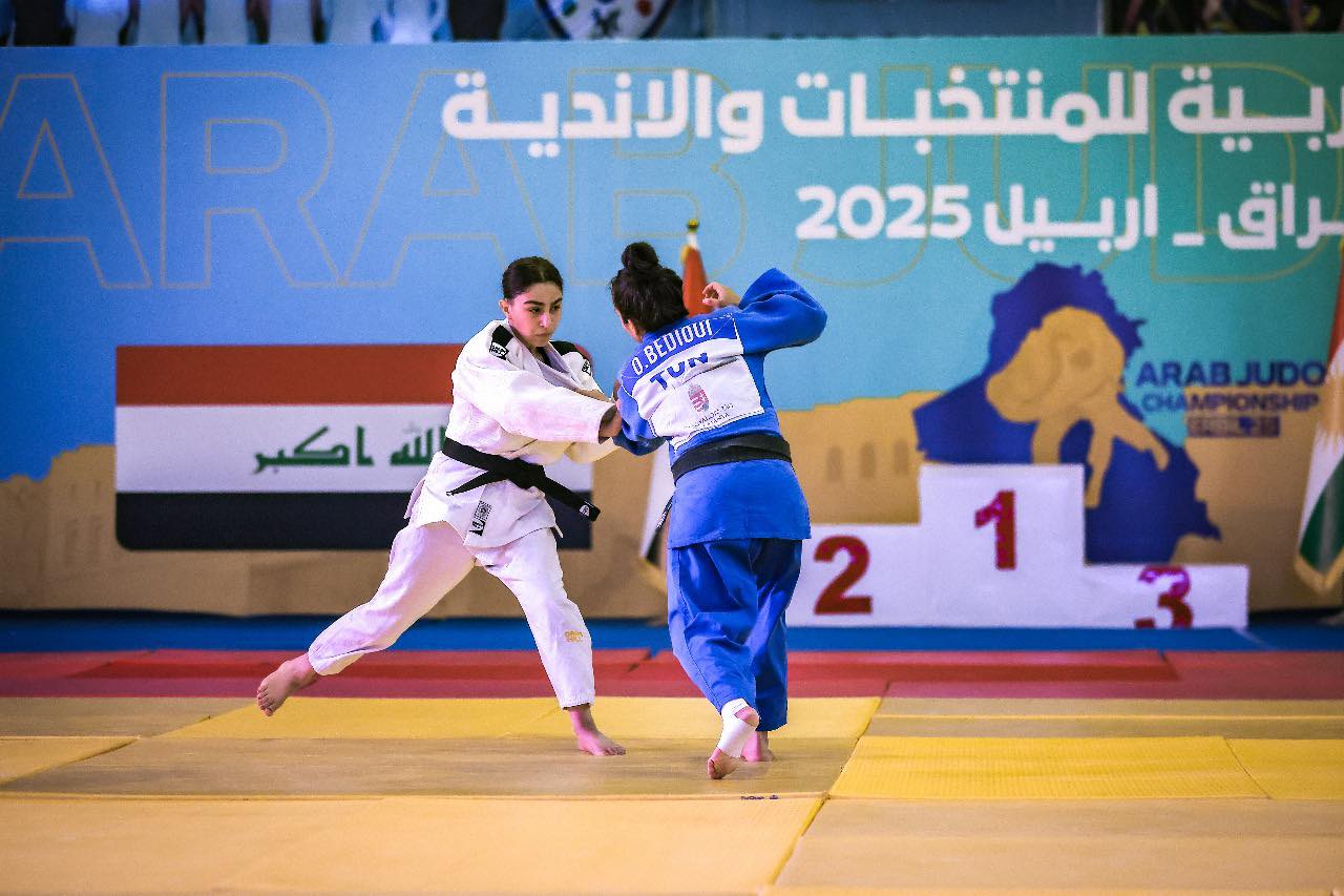 جانب من فعاليات البطولة العربية للجودو في أربيل