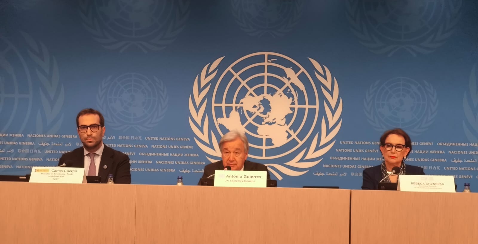 UN Secretary General Antonio Guterres during the United Nations Conference on Trade and Development (UNCTD 16) in Geneva.