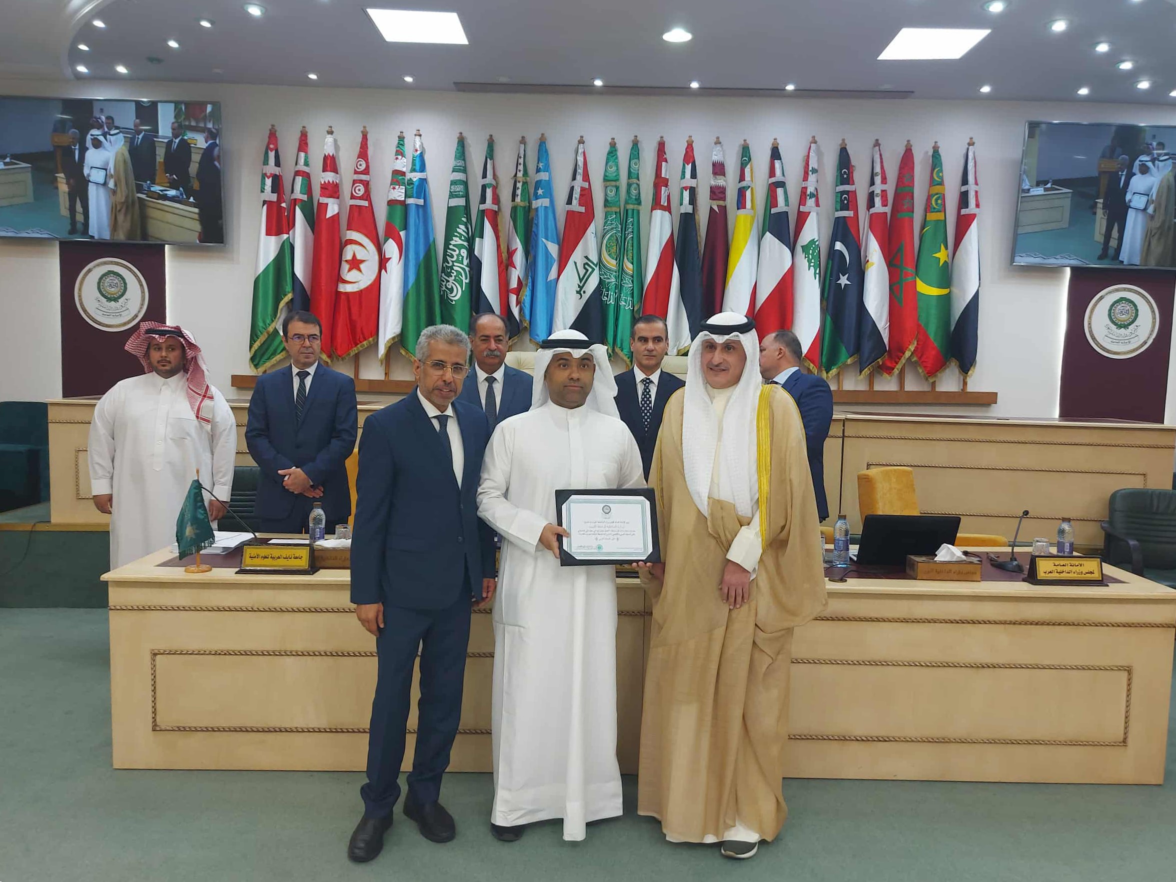 Arab Interior Ministers Council (AIMC) on awards Kuwait's Ministry of Interior (MoI) two prizes for anti-drugs cooperation at Arab and international levels.