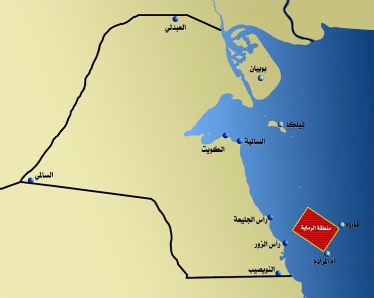 خريطة توضيحية لموقع ميدان الرماية البحري
