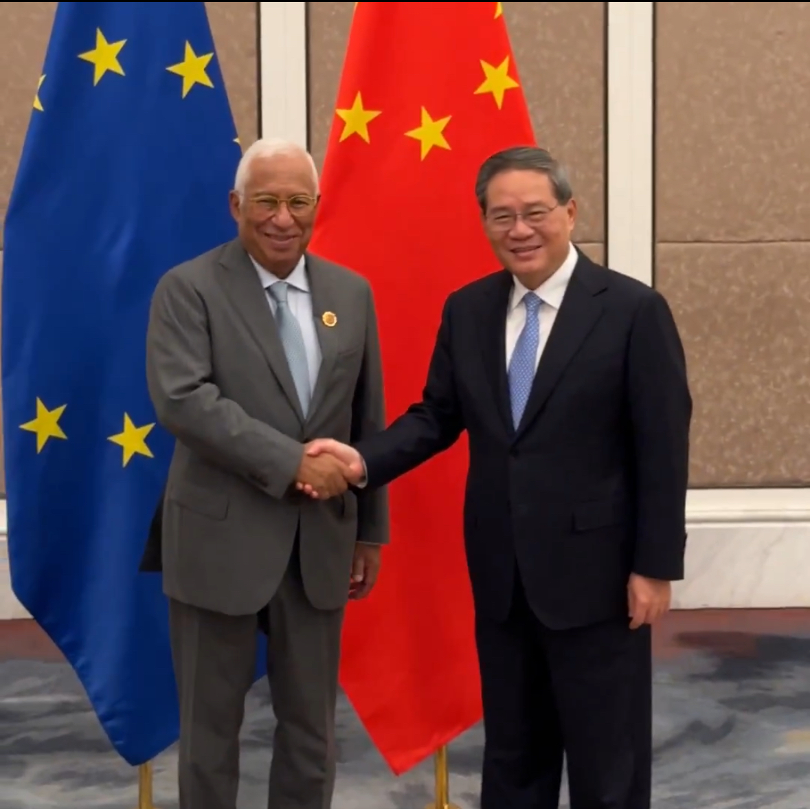 European Council President Antonio Costa with Chinese Premier Li Qiang