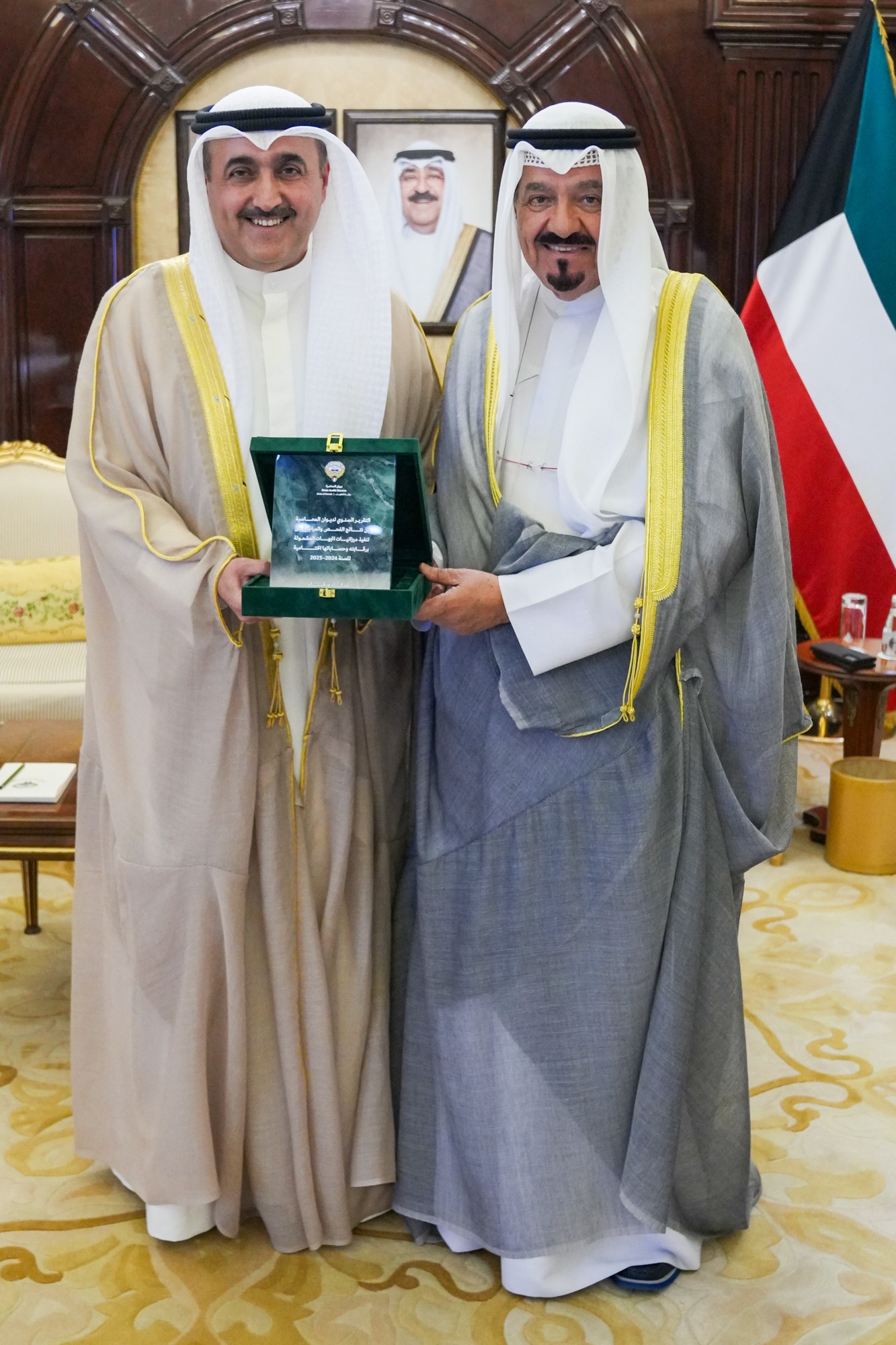 سمو الشيخ أحمد عبدالله الأحمد الصباح رئيس مجلس الوزراء يستقبل رئيس ديوان المحاسبة عصام سالم الرومي