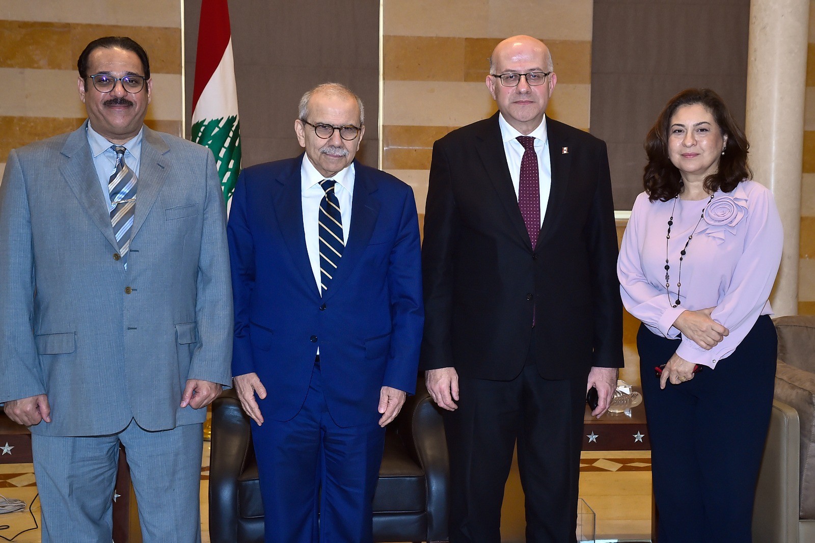 Lebanese Prime Minister Nawaf Salam and Dr. Adel Wuqayyan, the API Director General, at the government palace in Beirut.