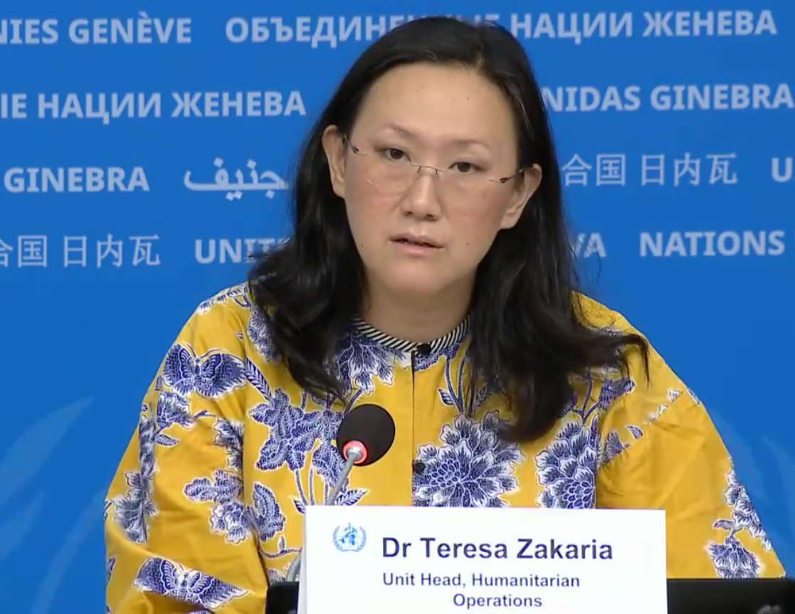 رئيسة وحدة العمليات الإنسانية بمنظمة الصحة العالمية تيريزا زكريا