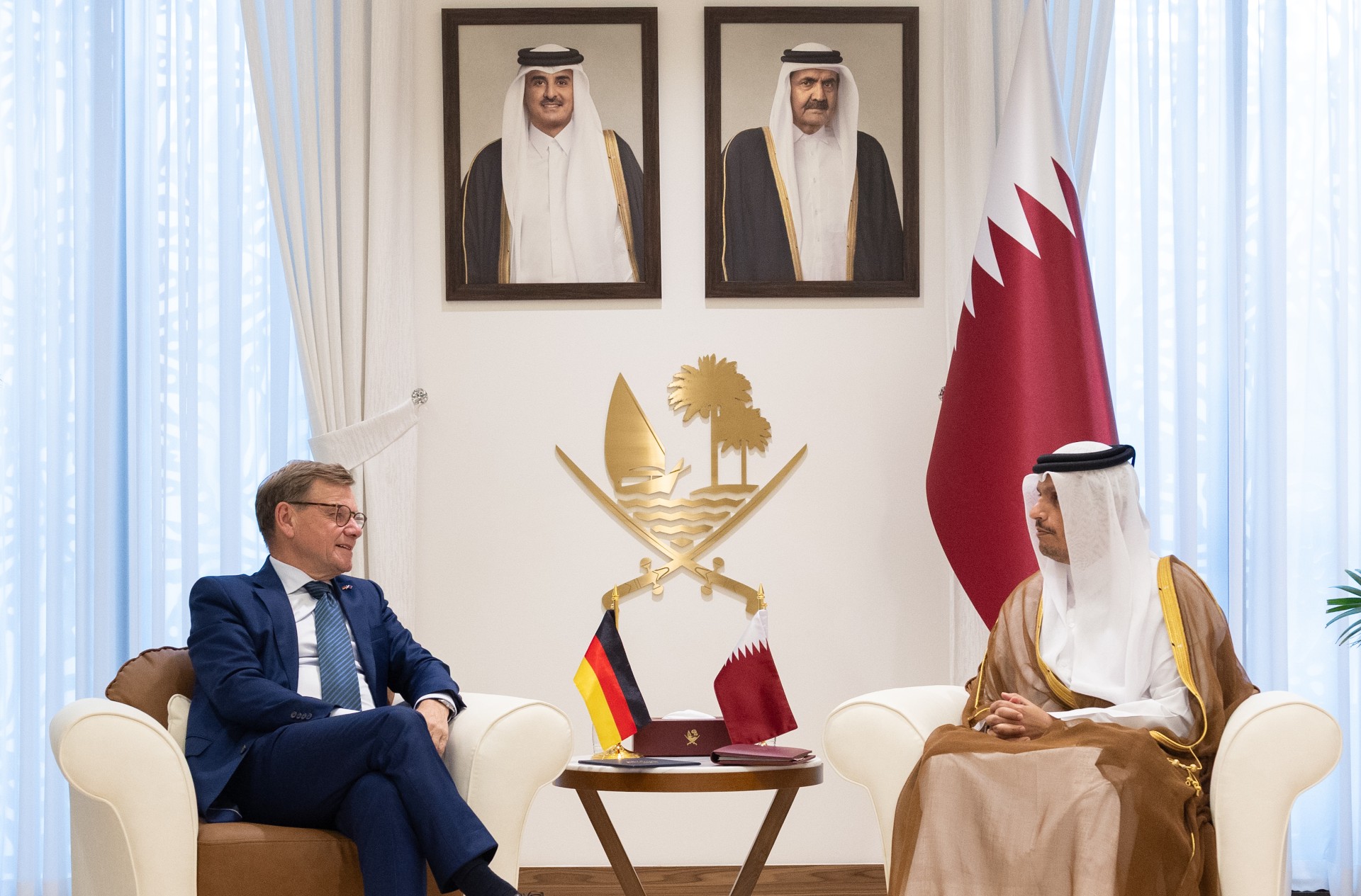 Qatari Prime Minister and Minister of Foreign Affairs Sheikh Mohammad bin Abdulrahman German Foreign Minister ohann Wadephul