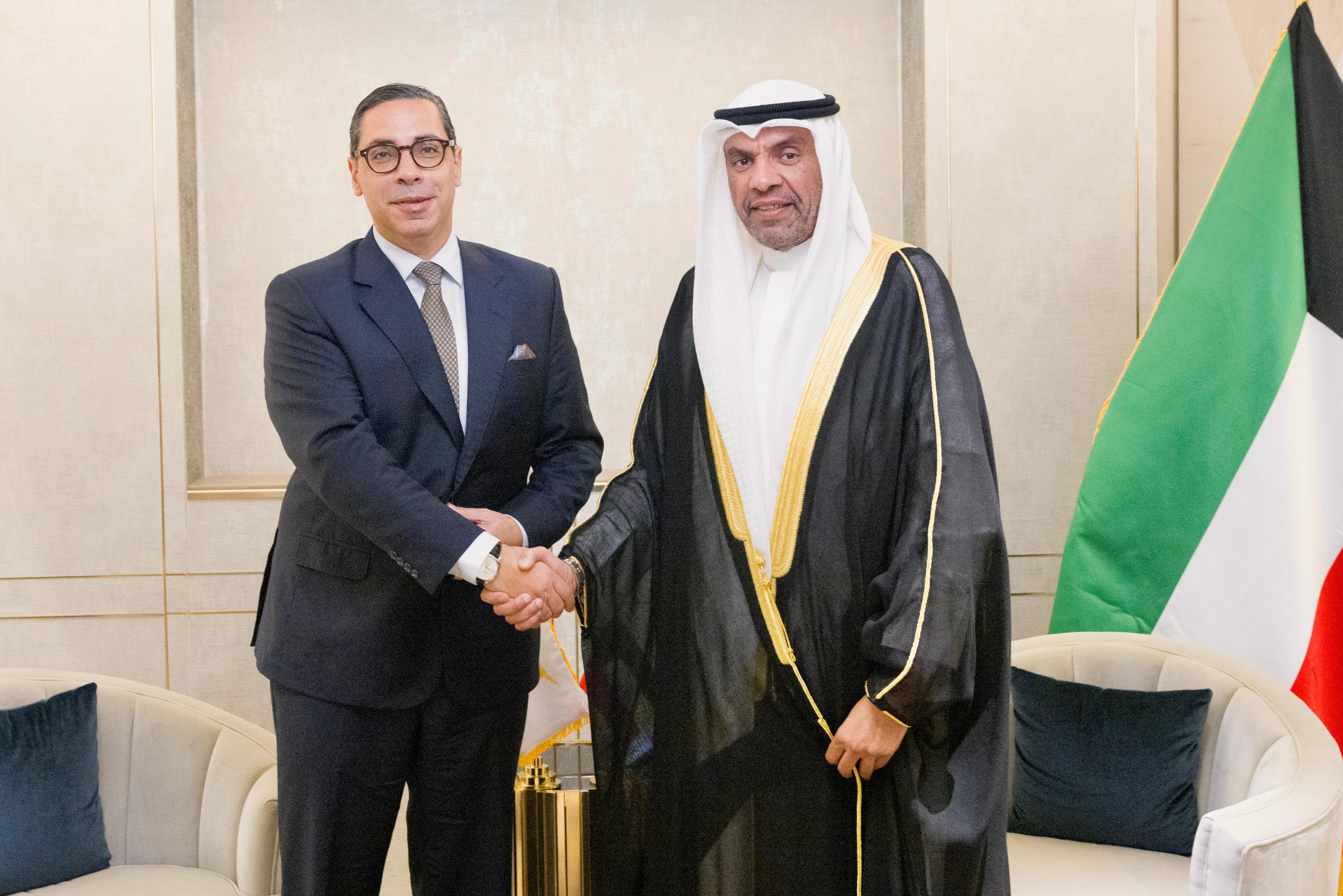 Kuwaiti Minister of Foreign Affairs Abdullah Al-Yahya meets with Cypriot counterpart Constantinos Kombos