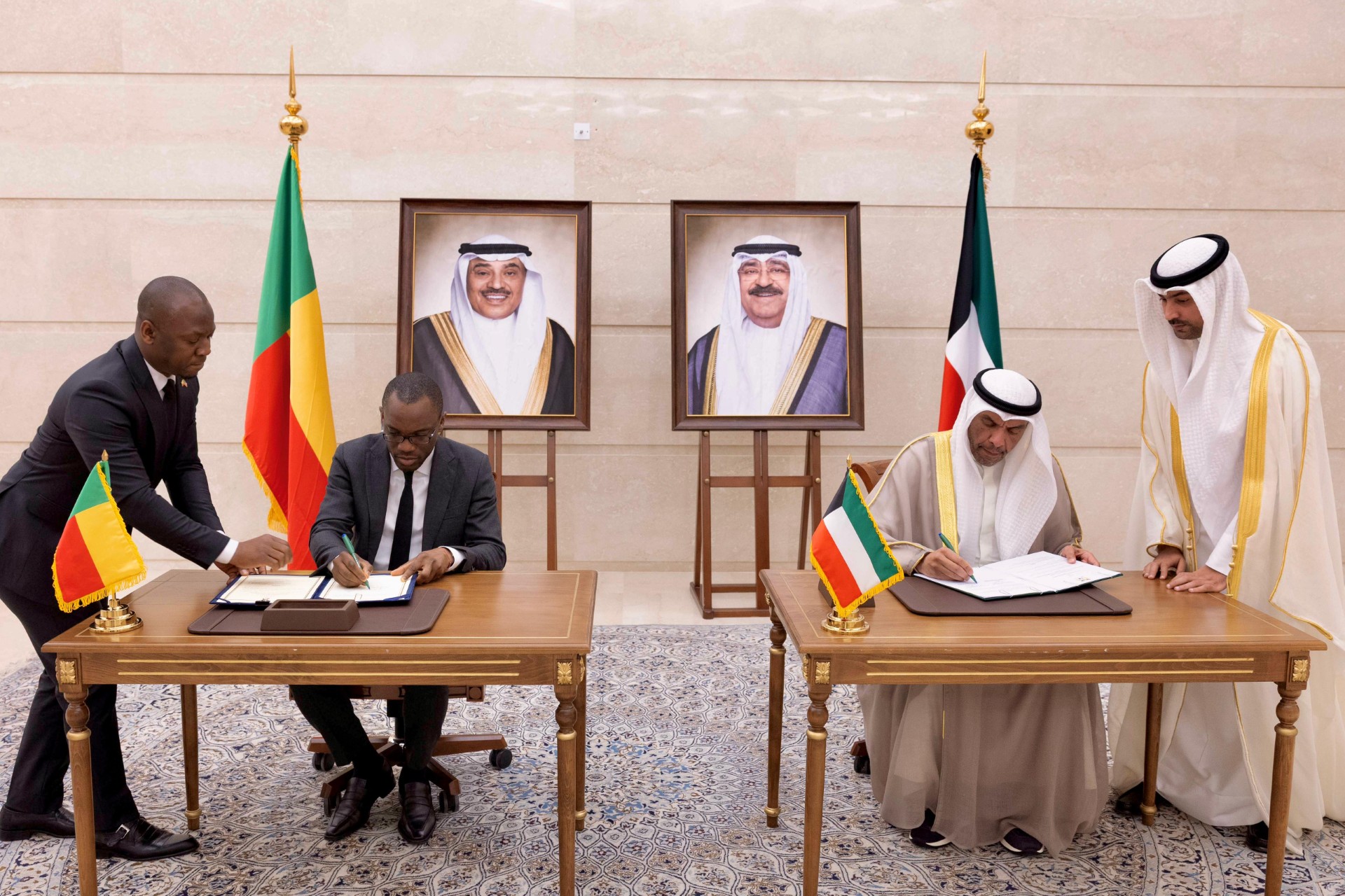 The Minister of Foreign Affairs Abdullah Al-Yahya and Benin counterpart Shegun Adjadi Bakari, signed an agreement on visa exemption for holders of diplomatic, special, and service passports.