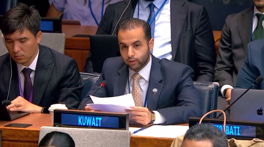 السكرتير الثالث بوفد الكويت الدائم لدى الأمم المتحدة عبد العزيز السعيدي