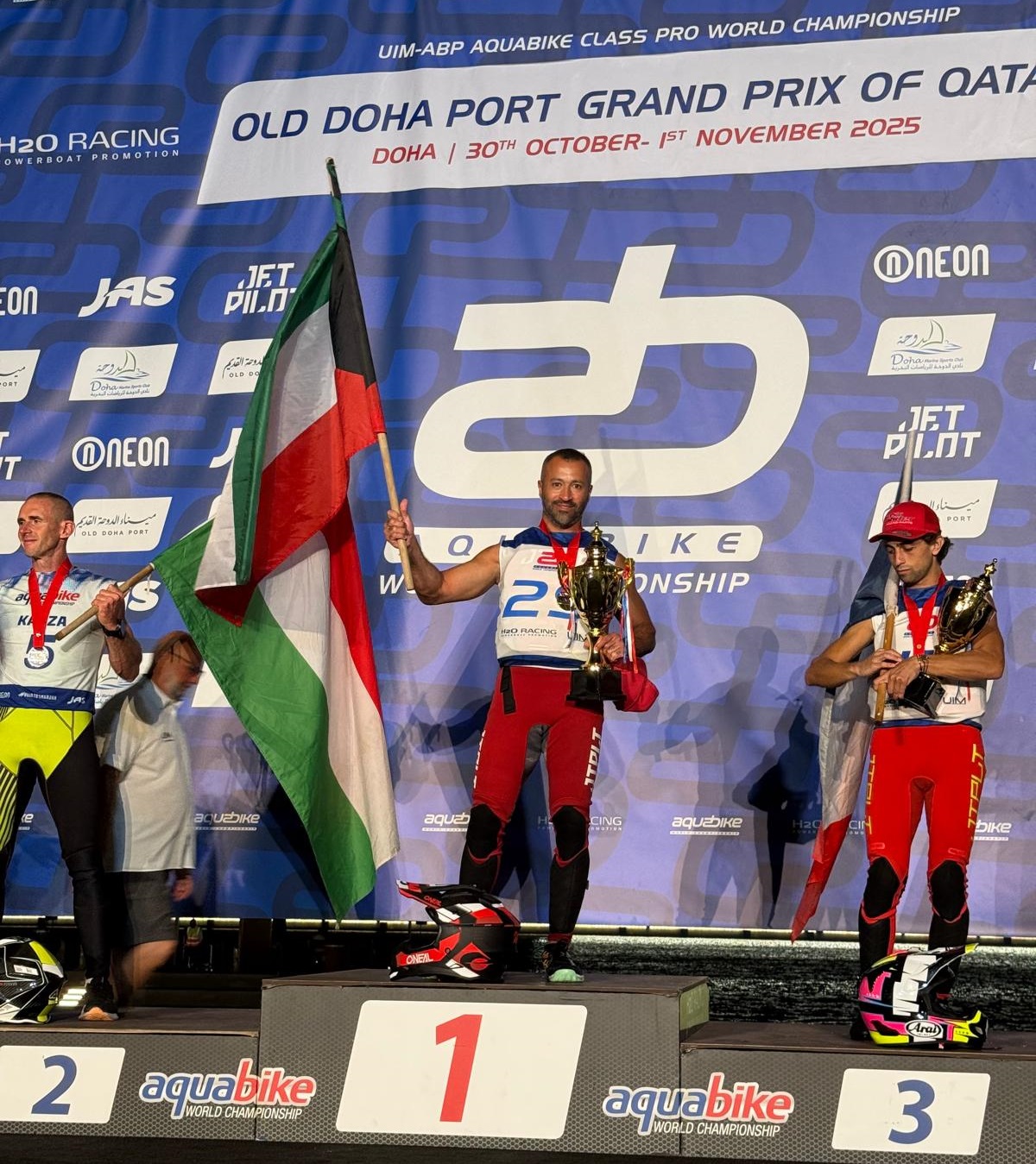 Kuwaiti competitor Yousef Al-Abdulrazzaq on the podium
