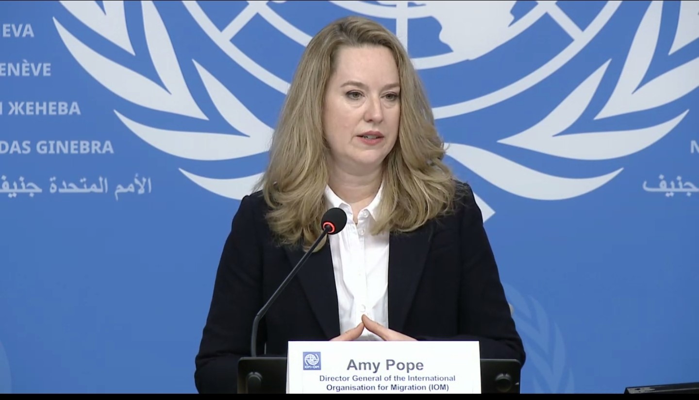 La directrice générale de l’OIM, Amy Pope