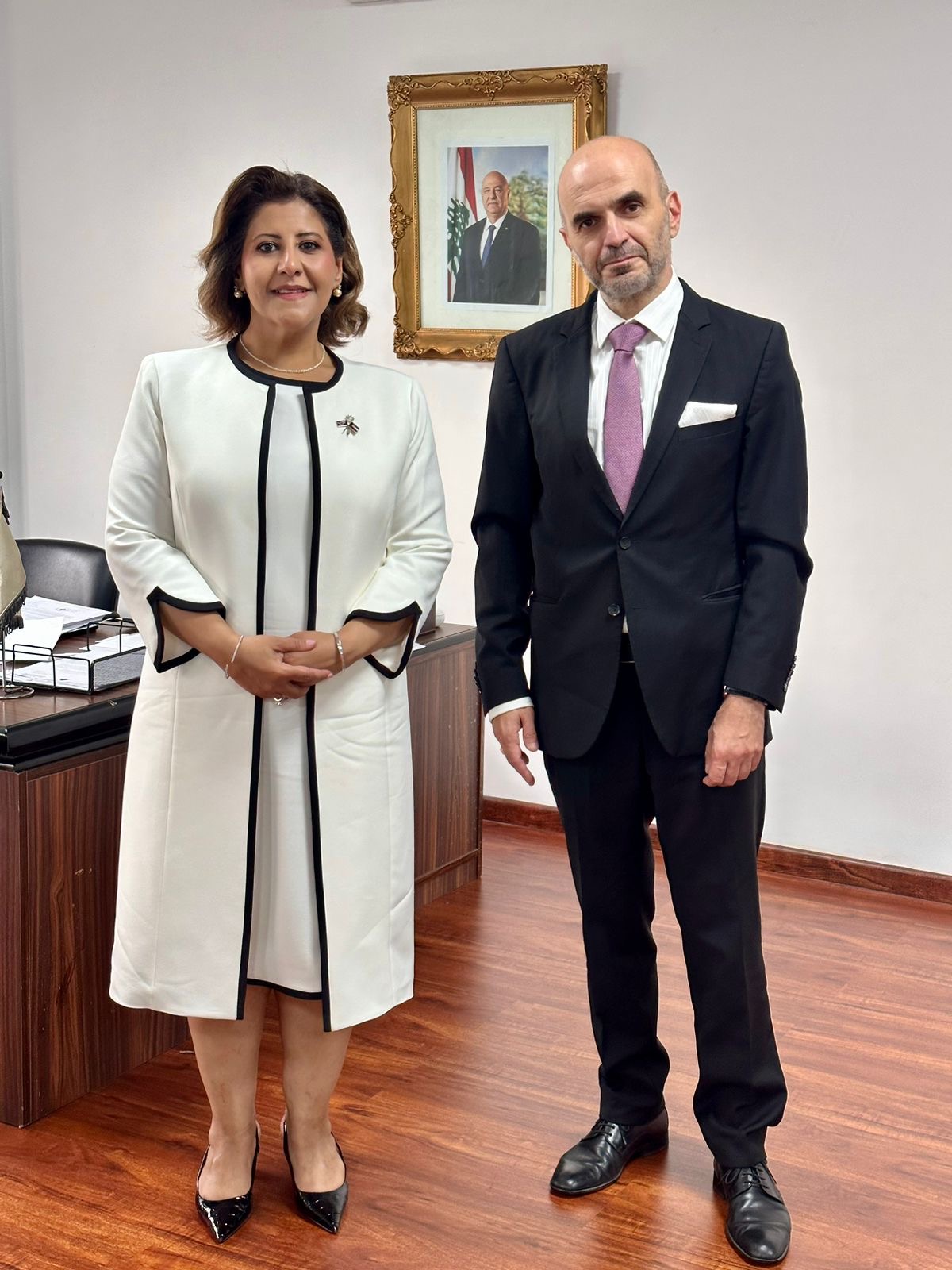 Kuwait Assistant FM with the director of international organizations at the Lebanese Foreign Ministry