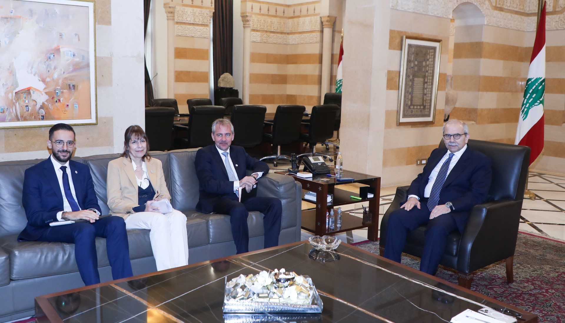 Prime Minister Dr. Nawaf Salam receives Regional Director for the Near and Middle East at the International Committee of the Red Cross (ICRC), Nicolas von Arx