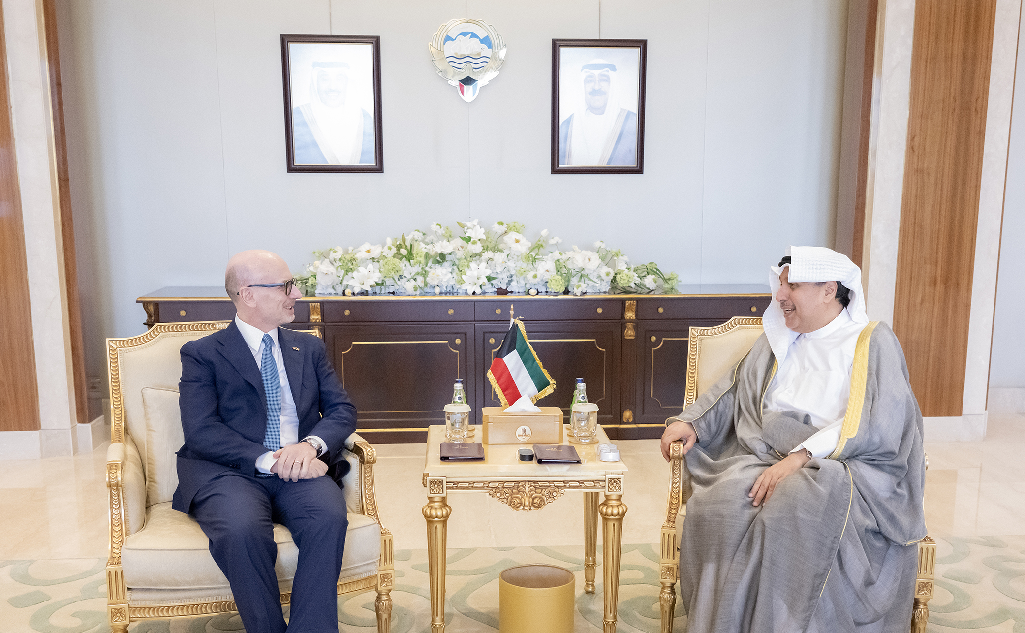 Minister of the Amiri Diwan Affairs and Head of His Highness the Crown Prince's Diwan receive Italian Ambassador to Kuwait