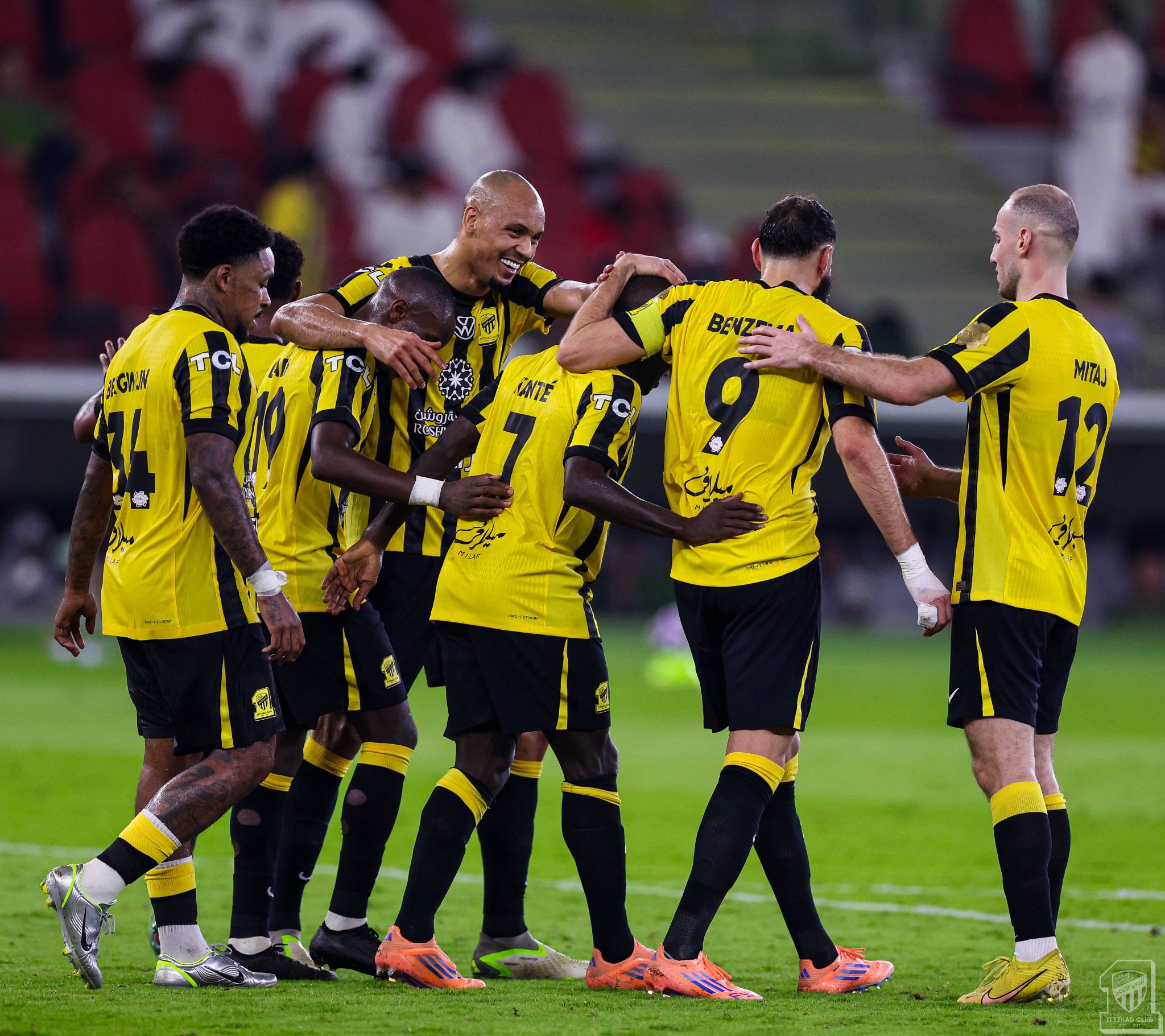 احتفال لاعبو الاتحاد بالهدف