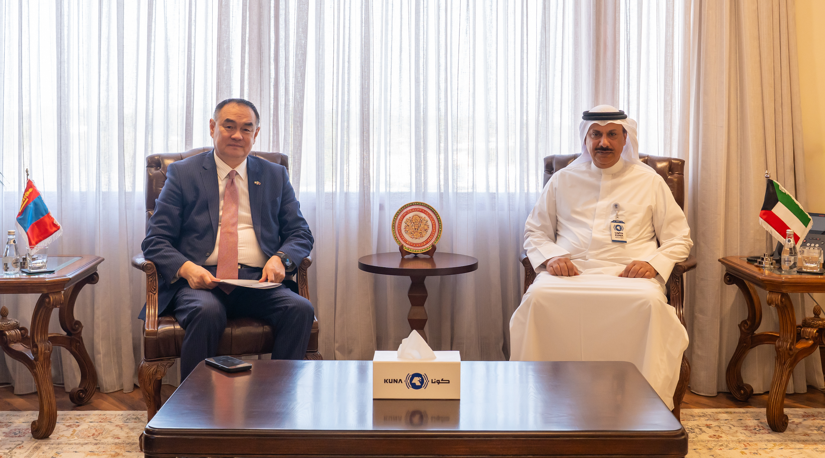 Acting Director General of Kuwait News Agency receives Mongolian Ambassador