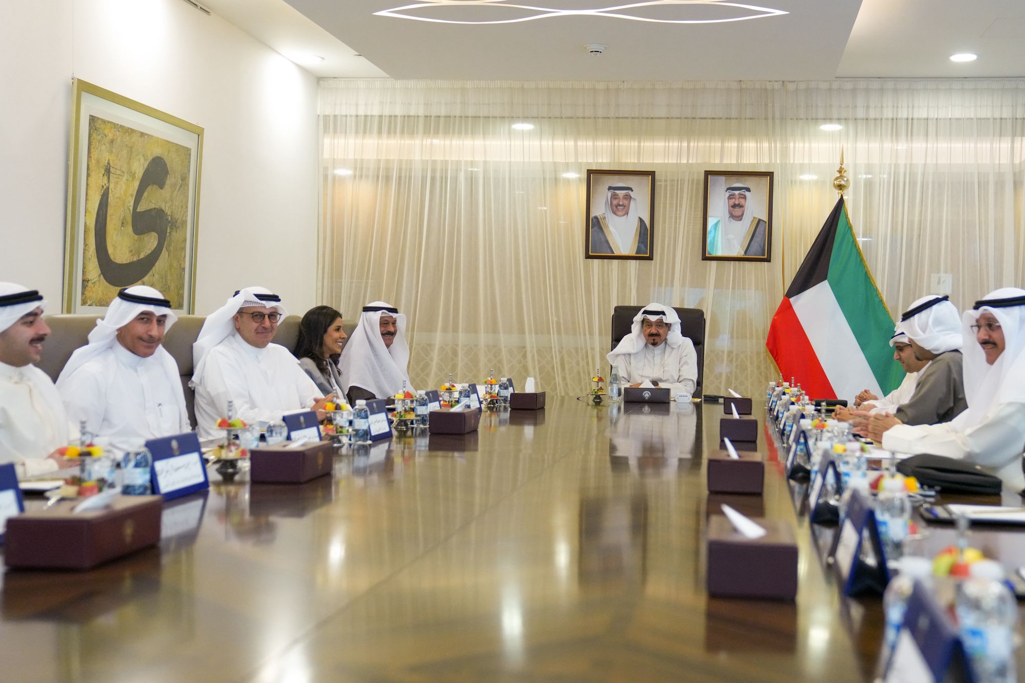 سمو الشيخ أحمد عبدالله الأحمد الصباح رئيس مجلس الوزراء يترأس في قصر بيان اجتماع اللجنة الوزارية رقم (36) لمتابعة المشاريع التنموية الكبرى في البلاد