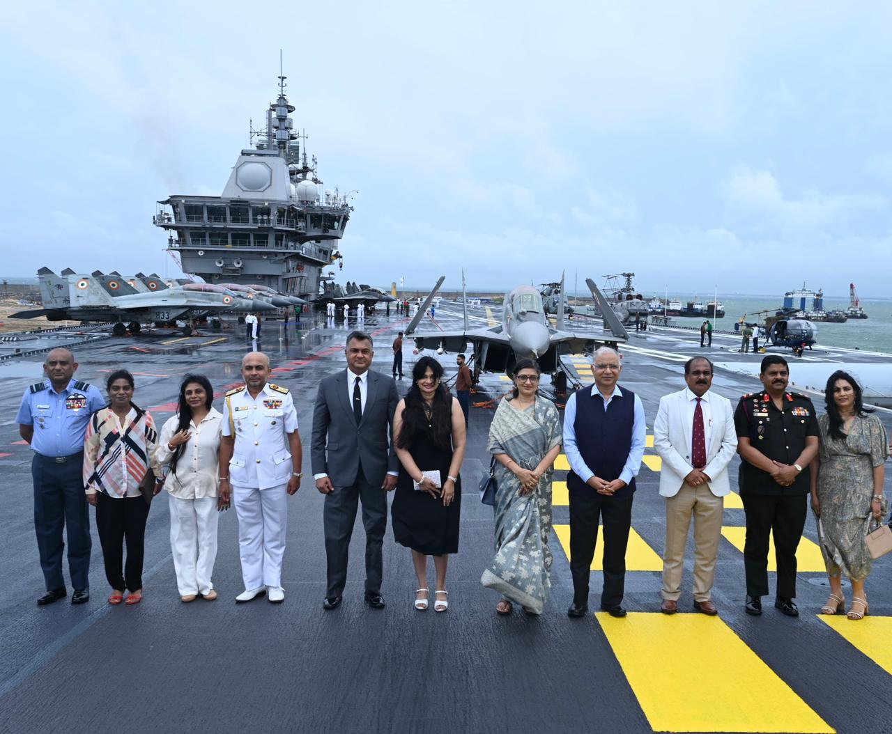 Indian Naval Ship INS Vikrant and frigate INS Udaygiri in Colombo for the International Fleet Review