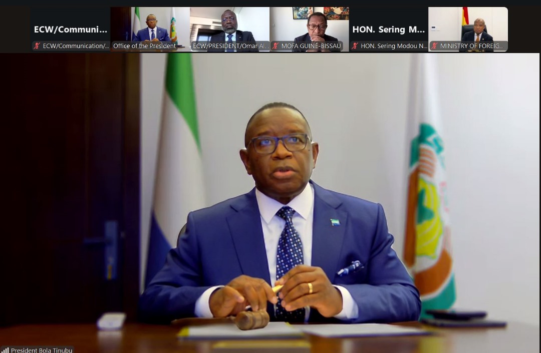 Heads of State of the Economic Community of West African States (ECOWAS) during a meeting via videoconference
