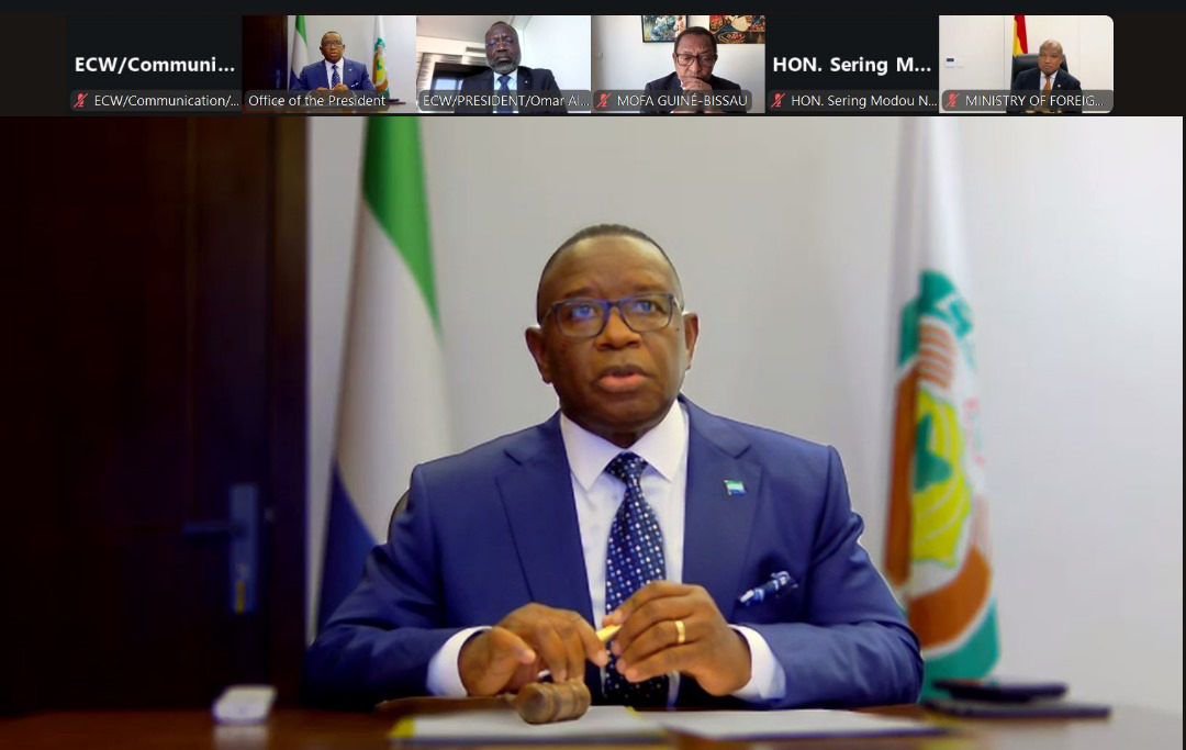 لقاء رؤساء المجموعة الاقتصادية لدول غرب إفريقيا (إيكواس) عبر تقنية التحاضر المرئي عن بعد