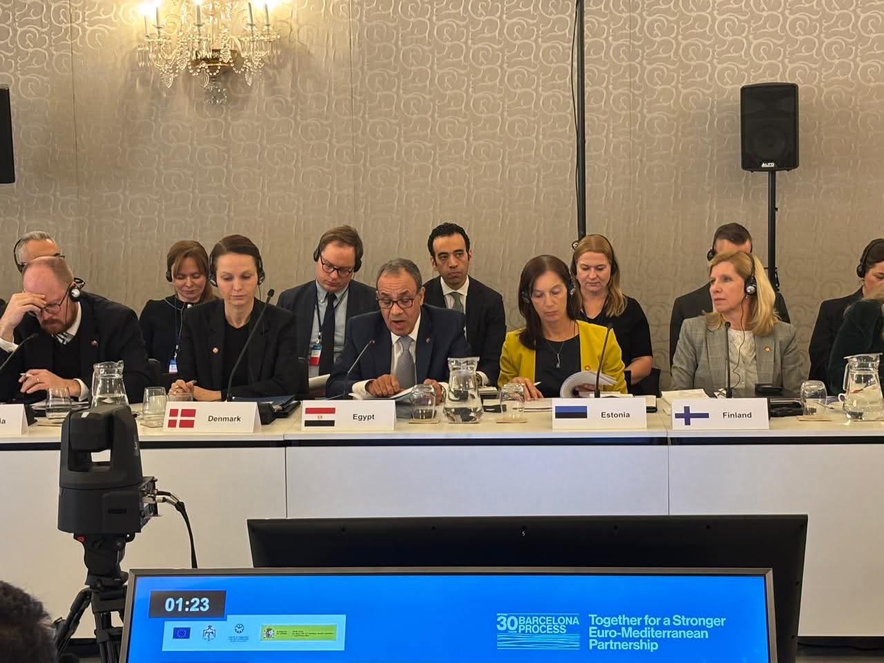 وزير الخارجية المصري د.بدر عبد العاطي خلال مشاركته في أعمال المنتدى الإقليمي العاشر للاتحاد من أجل المتوسط