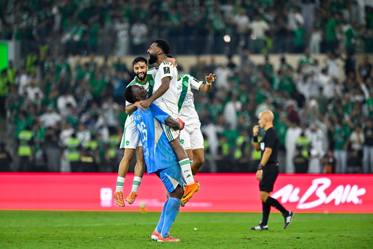 فرحة لاعبو الاهلي بالتأهل إلى نصف النهائي