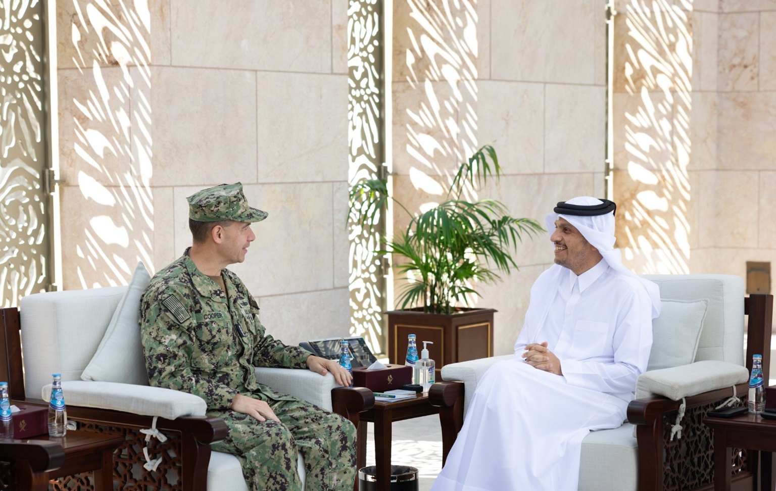 Qatari Prime Minister and Foreign Minister with US Central Command chief
