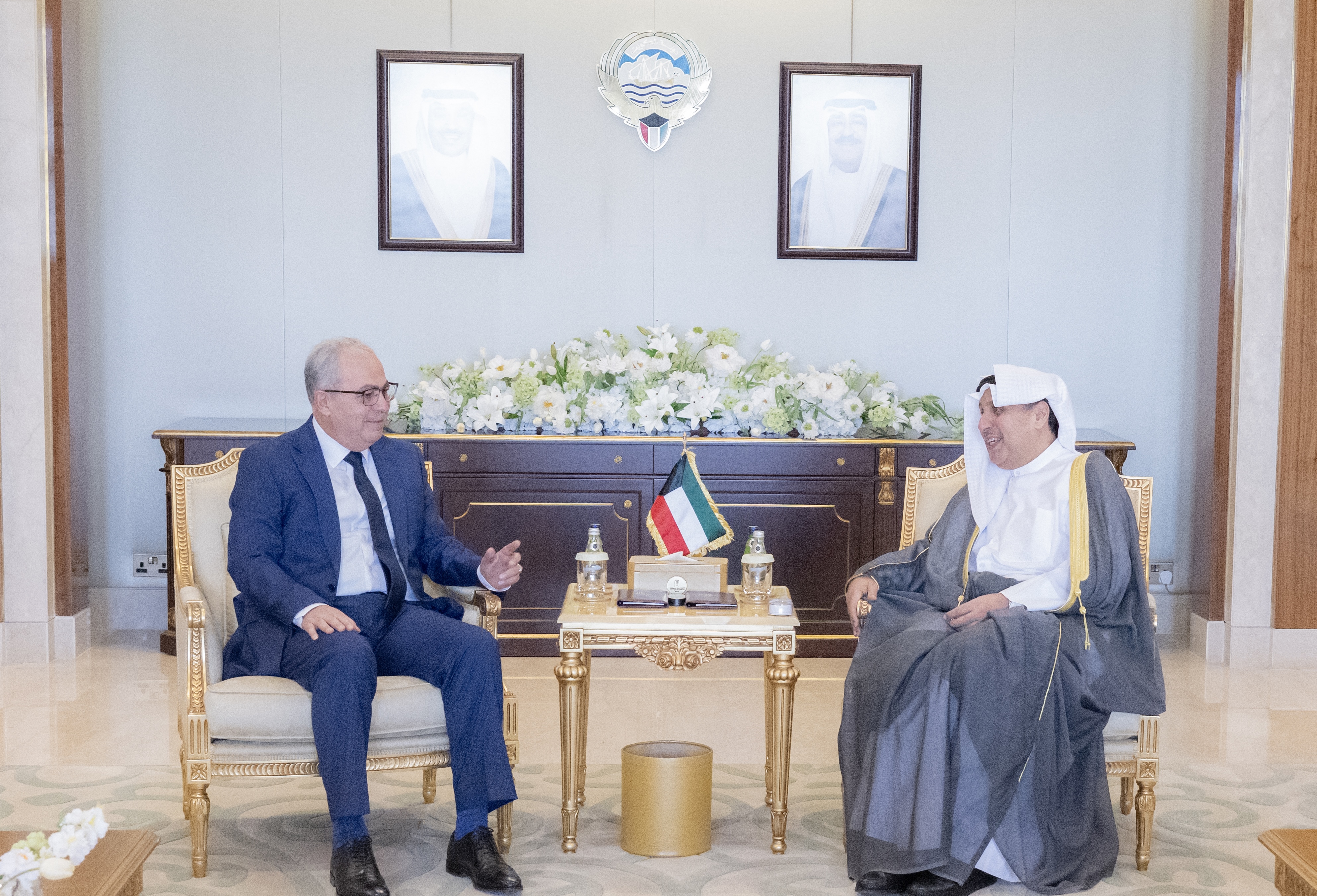Minister of Amiri Diwan Affairs and Chief of the Crown Prince's Diwan receive Moroccan Ambassador to Kuwait Ali Ben Issa