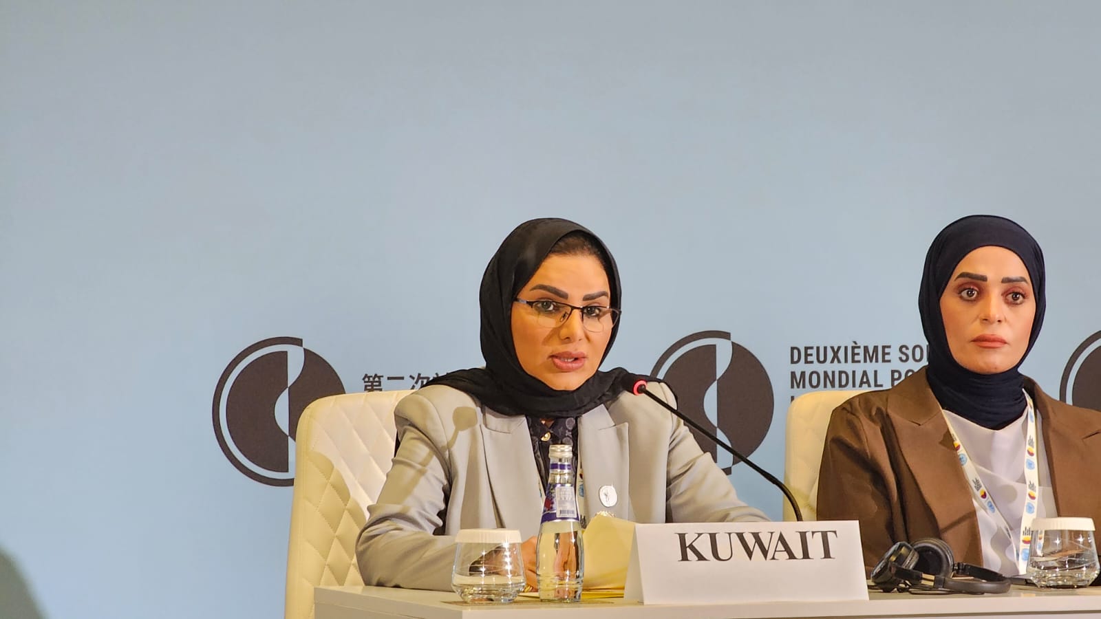 وزير الشؤون الاجتماعية والعمل الدكتورة أمثال الحويلة خلال الحدث الجانبي