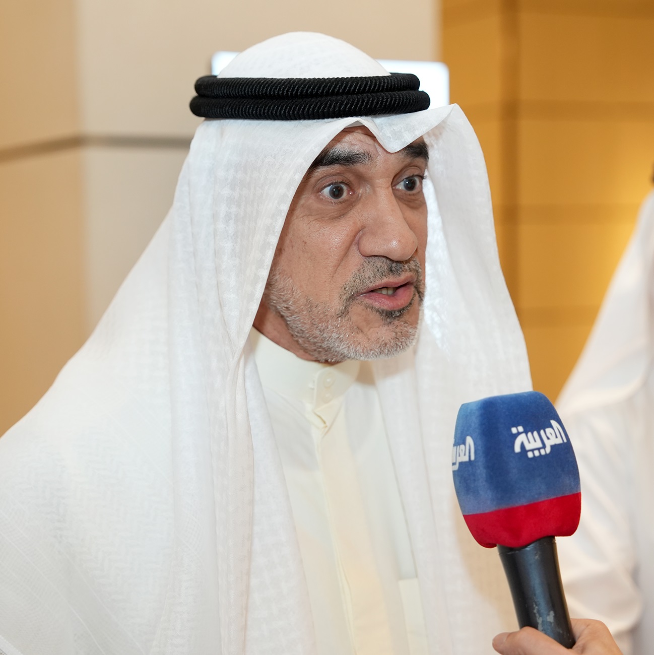 النائب الأول لرئيس مجلس الوزراء ووزير الداخلية الشيخ فهد يوسف سعود الصباح خلال تصريح صحفي على هامش حضوره (ملتقى المبادرين)