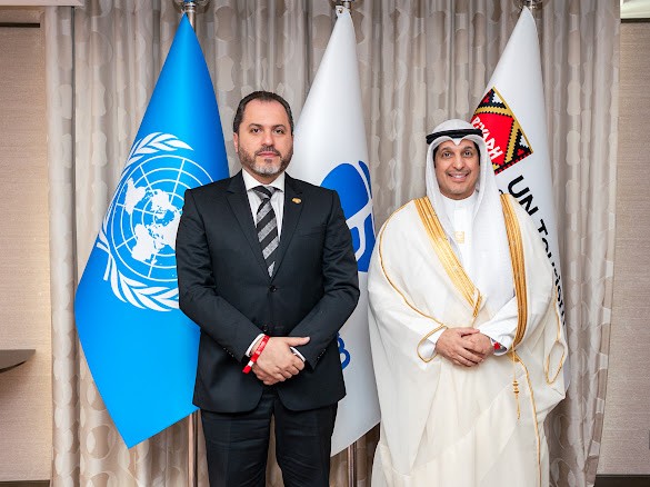 Kuwait's Minister of Information and Culture and Minister of State for Youth Affairs with Syrian Minister of Tourism
