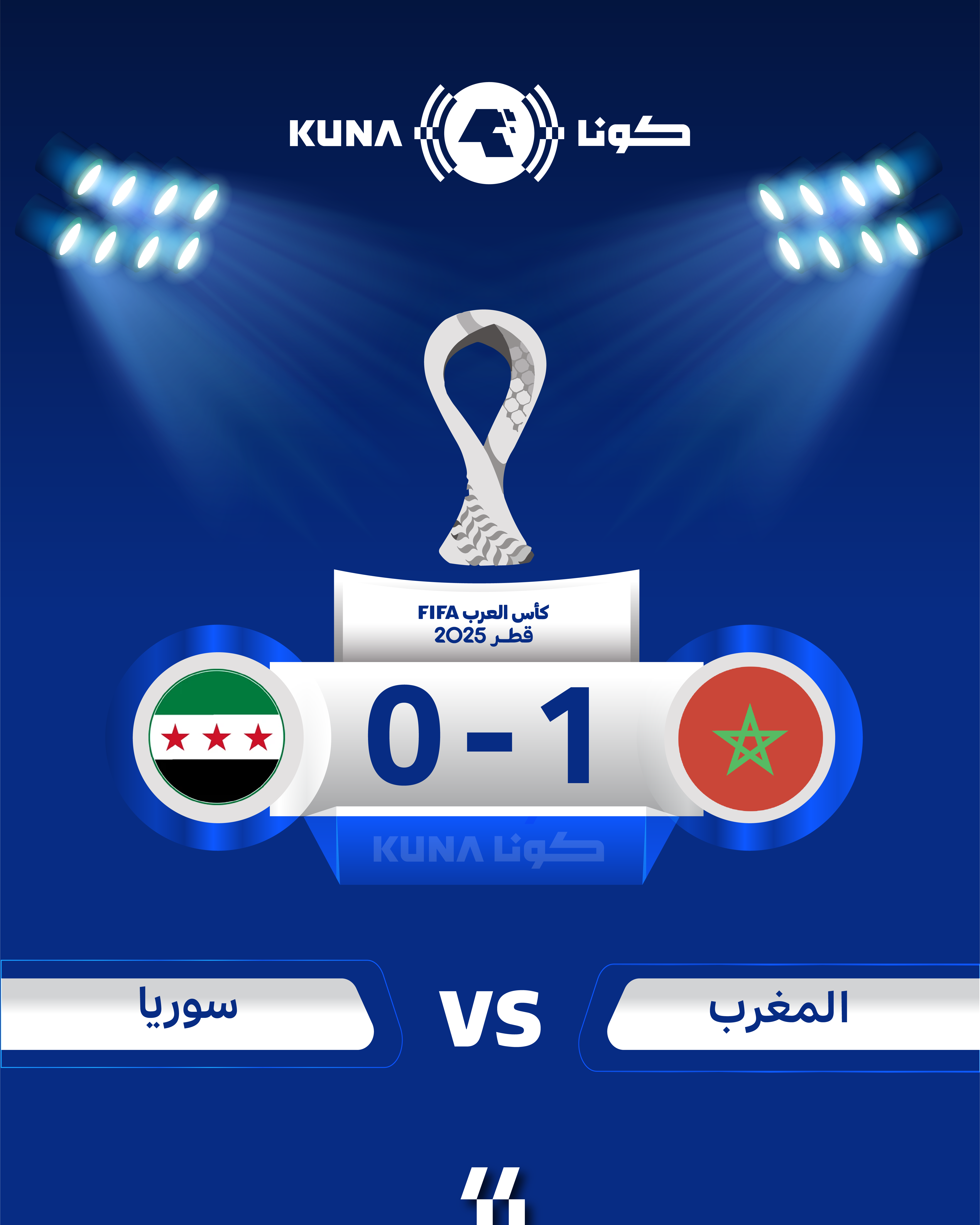 المغرب يتأهل إلى نصف نهائي كأس العرب بالفوز على سوريا 1 - 0                                                                                                                                                                                               